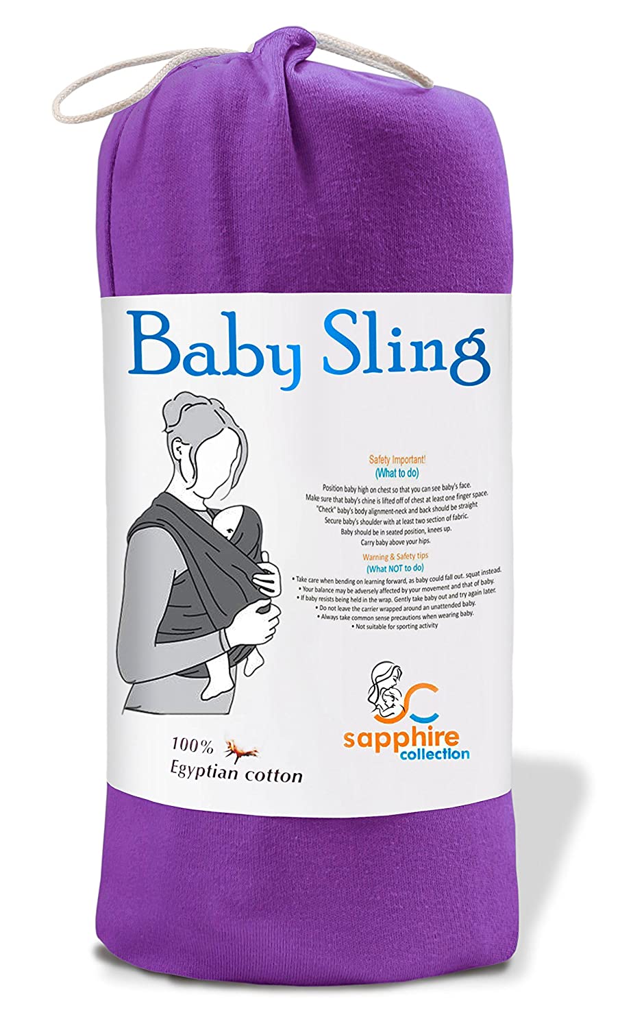 Sapphire Collection Baby Carrier Sling Stretchy Maternity Rage Cloth – Extra Soft and Light Wei