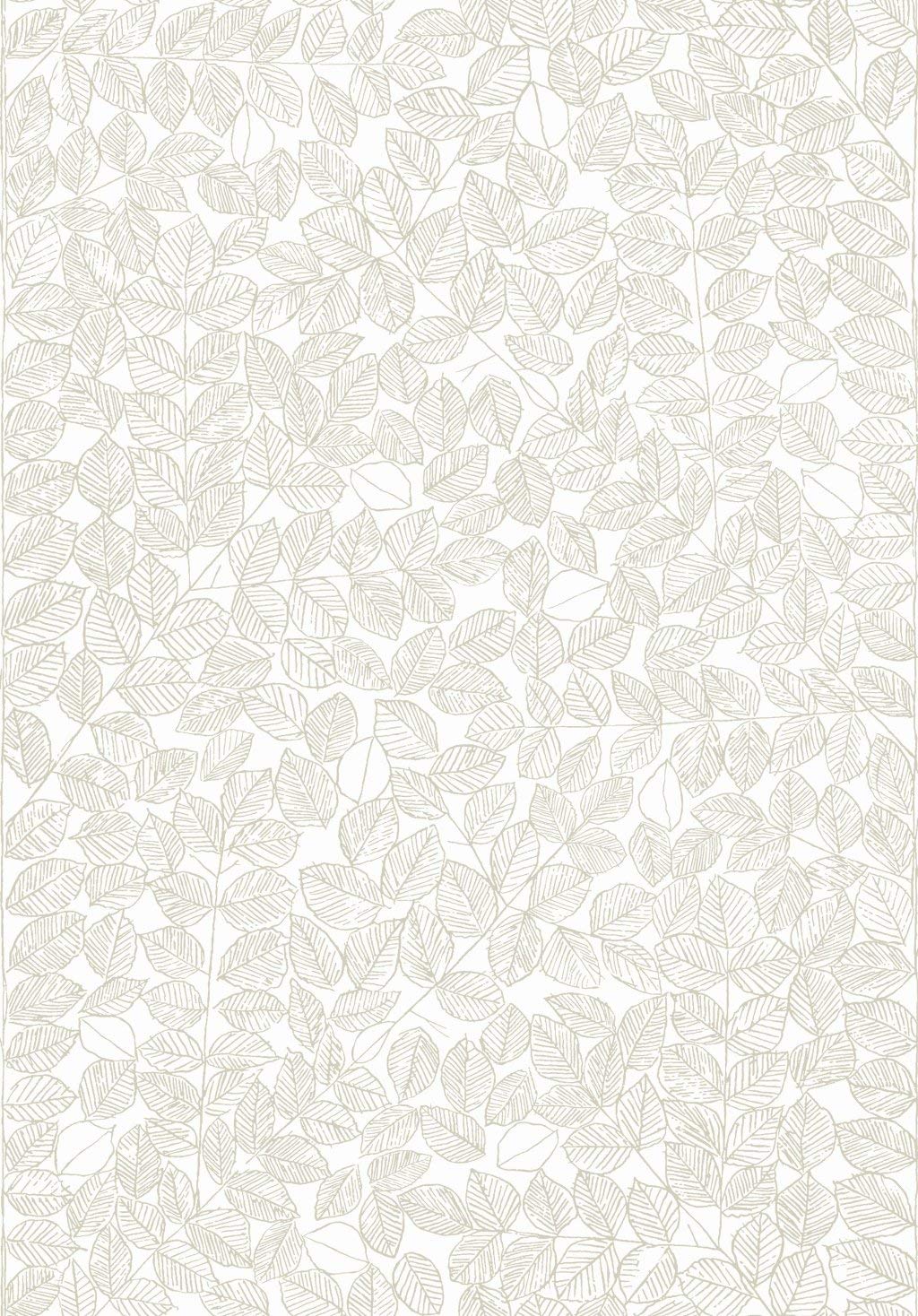 Viola Gråsten 1767 Non-Woven Wallpaper Branches With Leaves Beech Beige On 