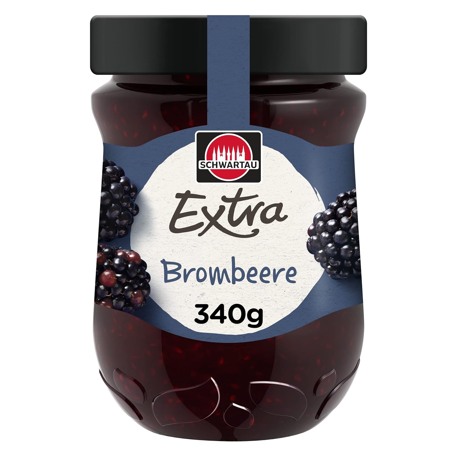 Schwartau Extra Blackberry, Jam, Pack of 8 (8 x 340 g Jar)