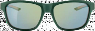 Sunglasses adults green metallic frame, mirrored lenses, 1 piece