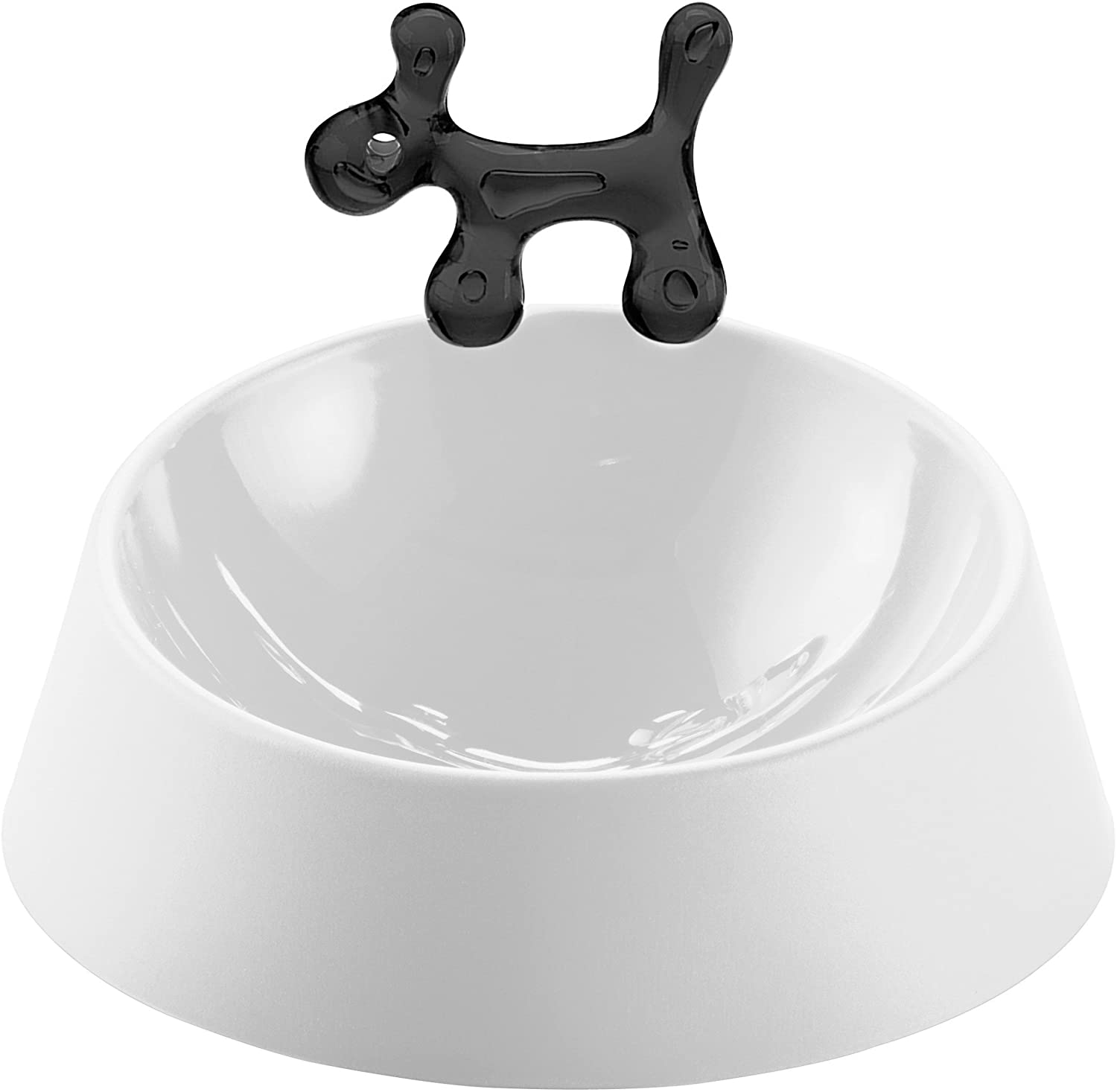 Koziol Wow Dog Bowl, Plastic, Black With White, 21 X 21 X 13.8 Cm