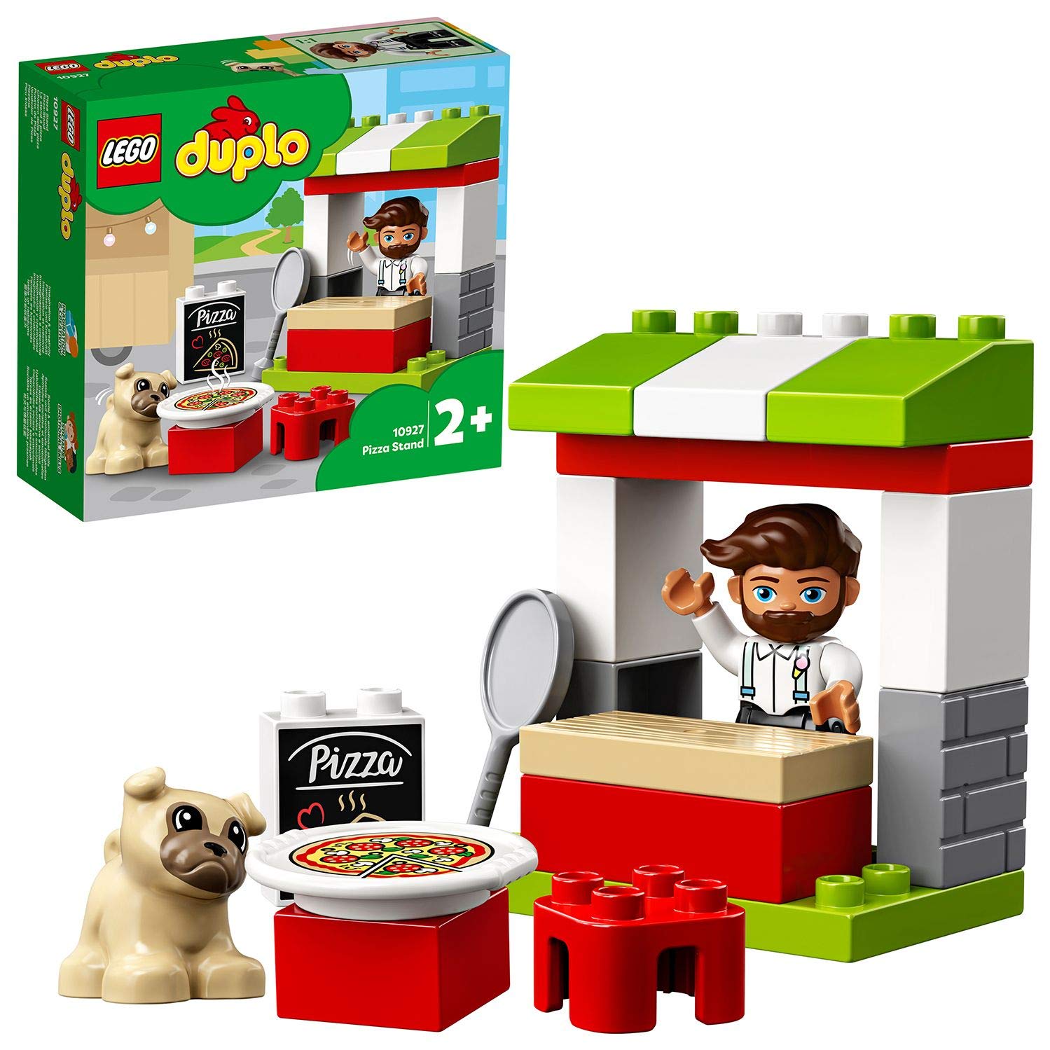 Lego 10927 Duplo Pizza Stand Playset With Pizza And A Dog Figure, Large Sto