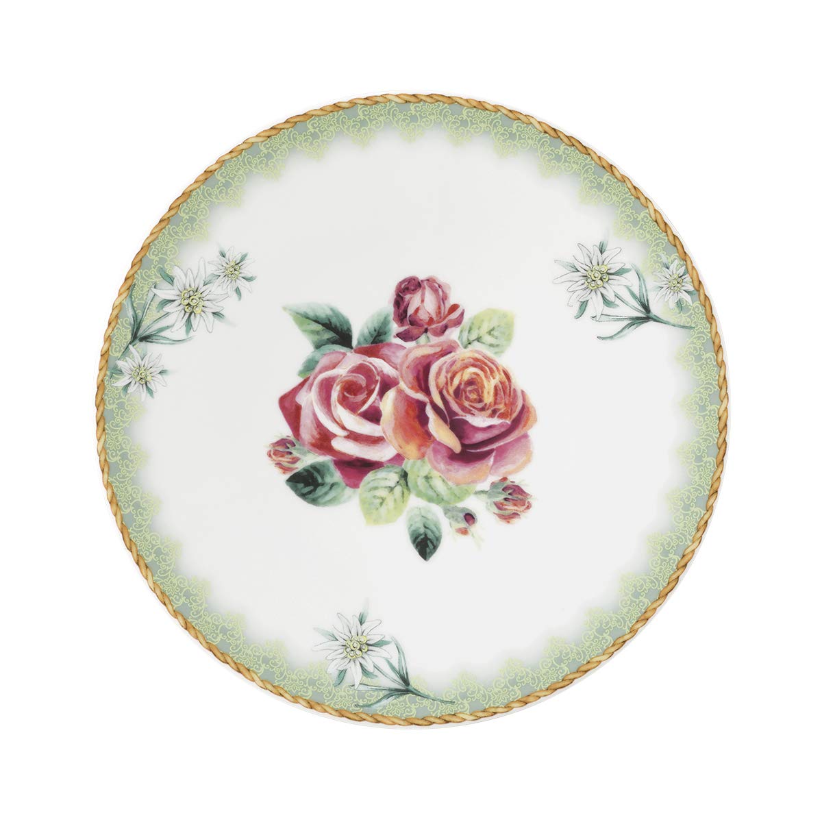 Seltmann 001.748976 Life Valerie Porcelain Pasta/Soup Plate, Round, Green, 22.5 cm Diameter, 2.2 cm Height, Pack of 6