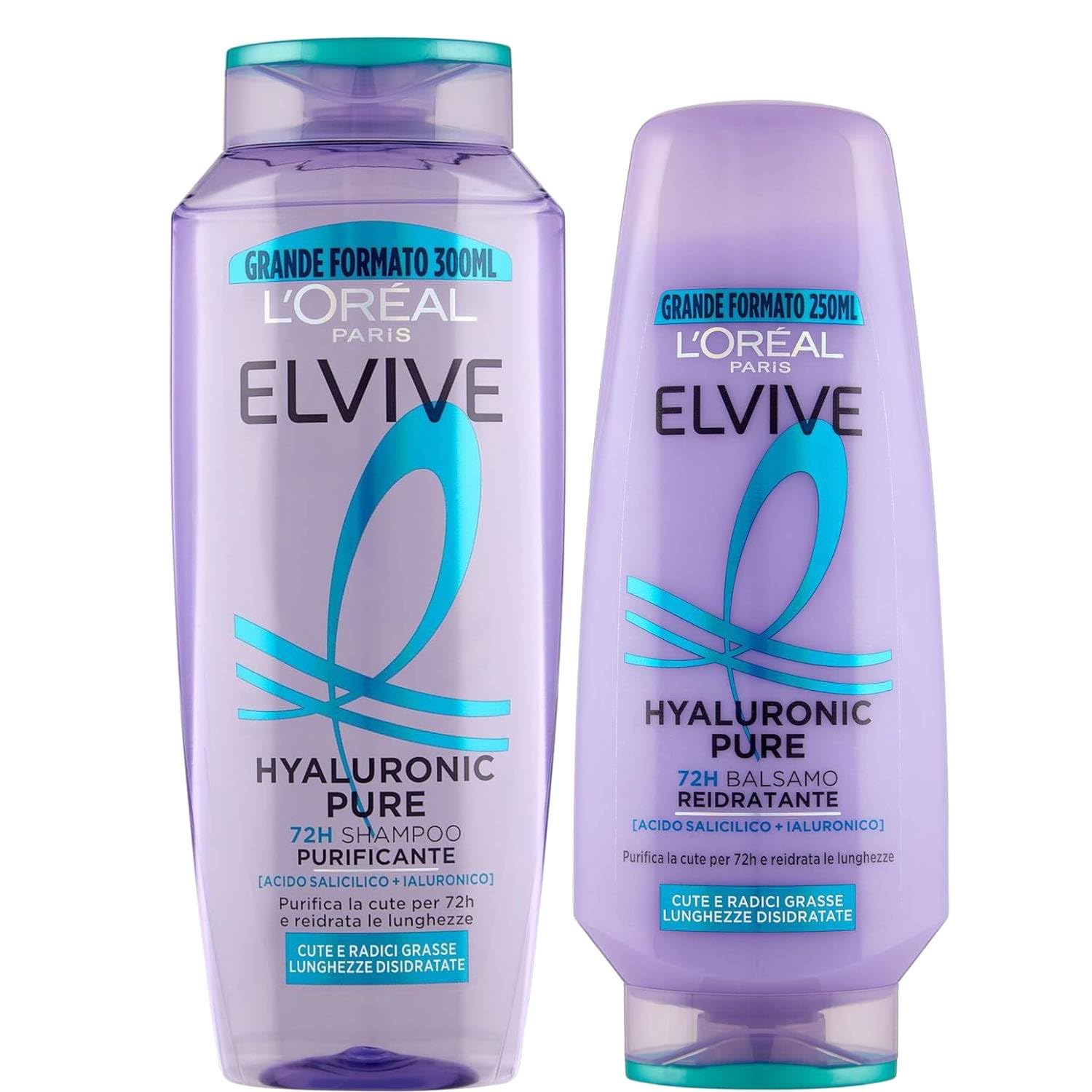 L\'oreal Paris Elvive Hair Care Shampoo and Conditioner (Hyluronic Pure Shampoo 300ml + Conditioner 250ml)