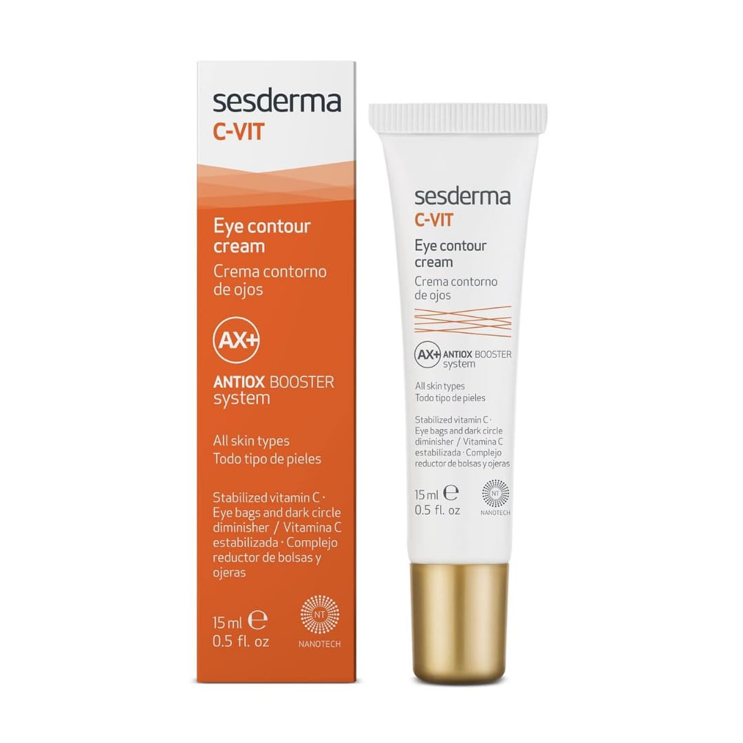 Sesderma C-VIT Eye Cream 15 ml - Light Regenerating Care Against Wrinkles & Dark Circles with Vitamin C & Nanotechnology for Radiant Skin, Moisture & UV Protection