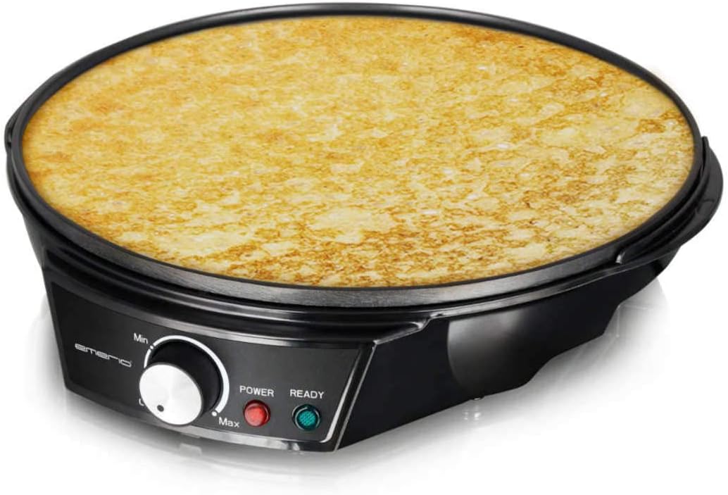 Emerio CRM-122148 Crepe-Maker Power 1200 watt 30 cm diameter included Dough Spreader Maker for Pancakes, Crepes, Burrito and Wraps