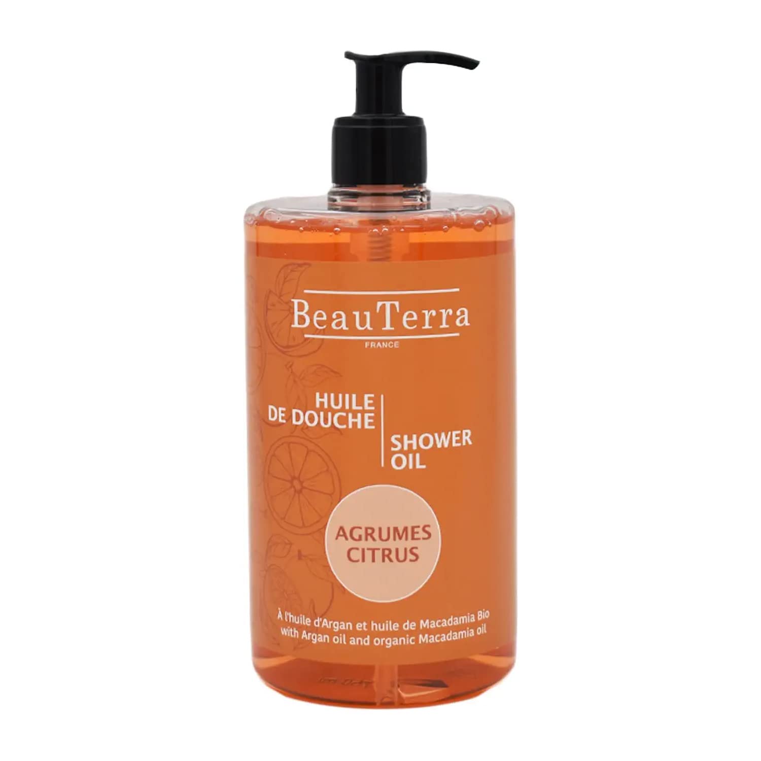 Shower Oil, 750 ml Citrus Fruits without Soap with Argan Oil and Organic Macadamia