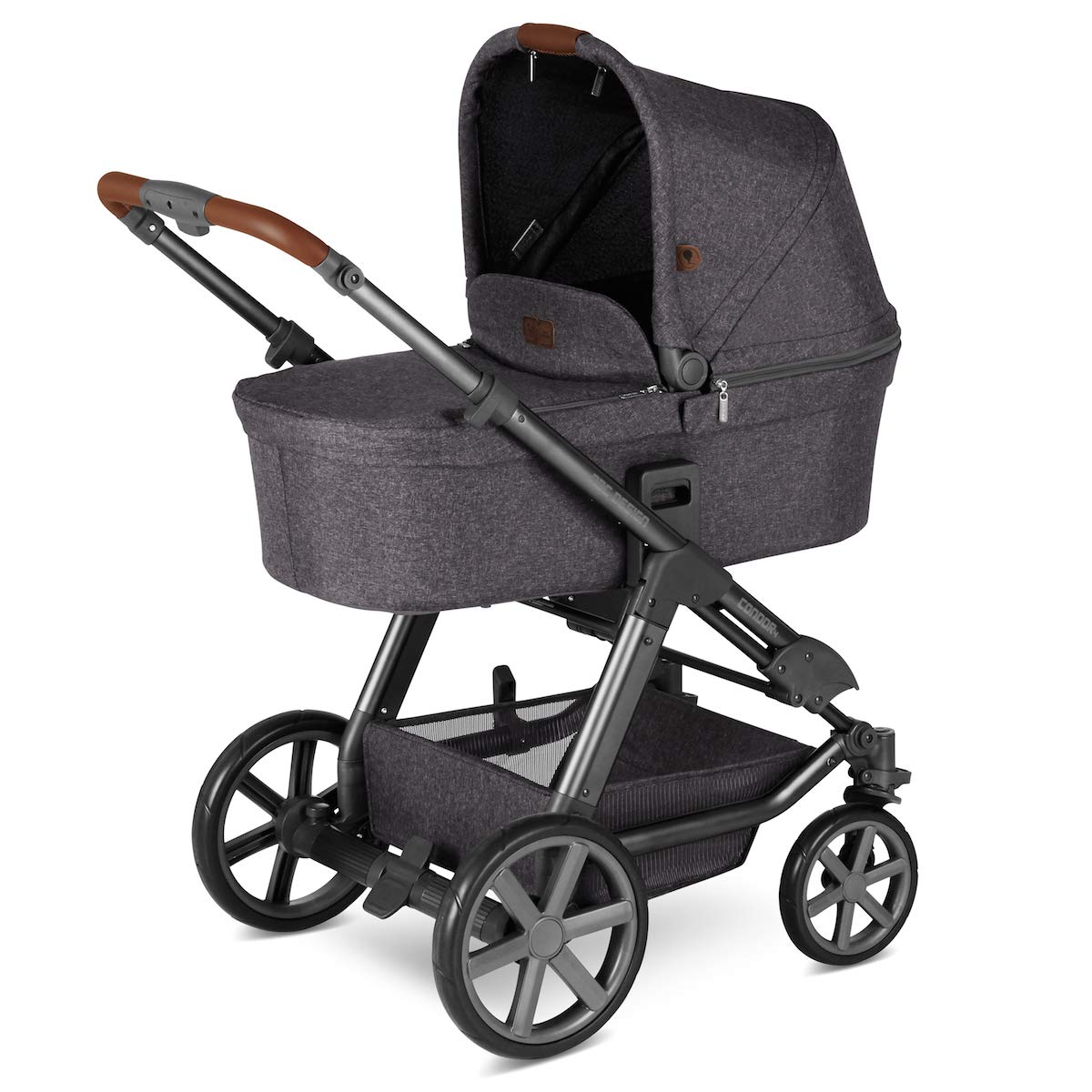 ABC Design 2 in 1 Condor 4 Pushchair - Combination Pushchair for Newborns & Babies - Includes Sports Seat Buggy & Carry Cot - Wheel Suspension - Colour: Street