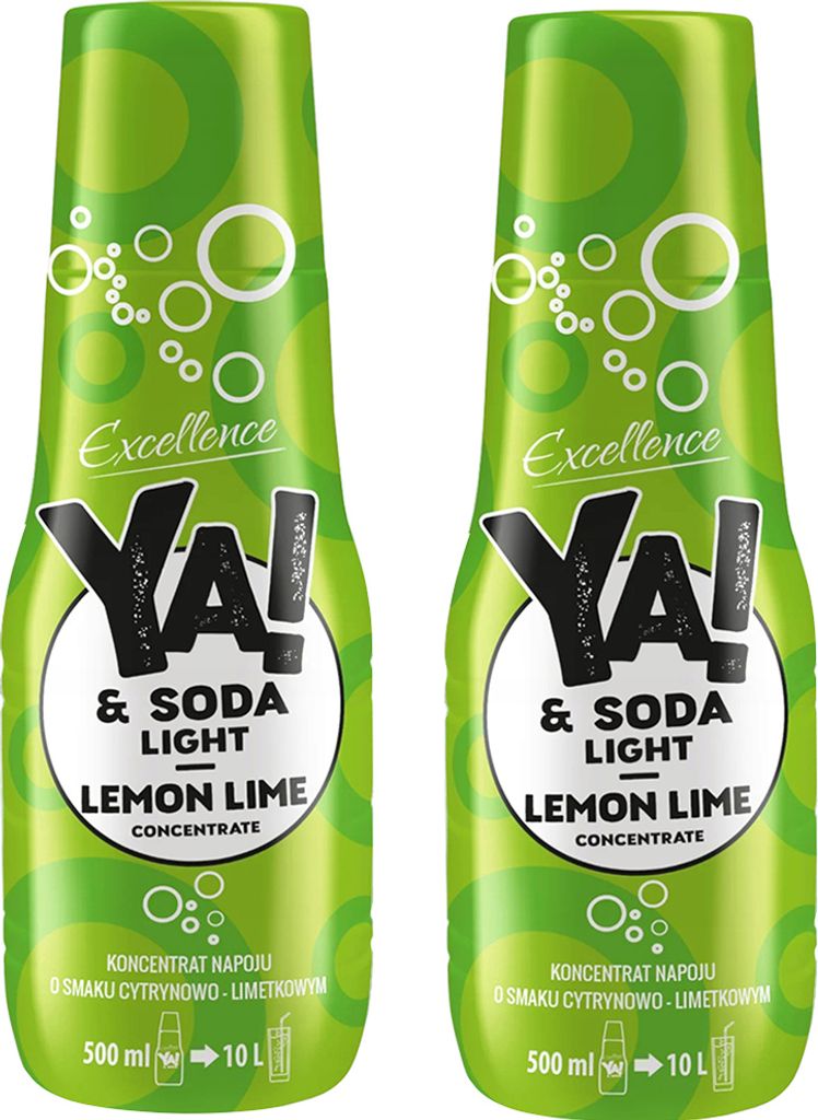 YA!&SODAZitronen-Limetten-Sirup leicht 500ml, 2 Stück