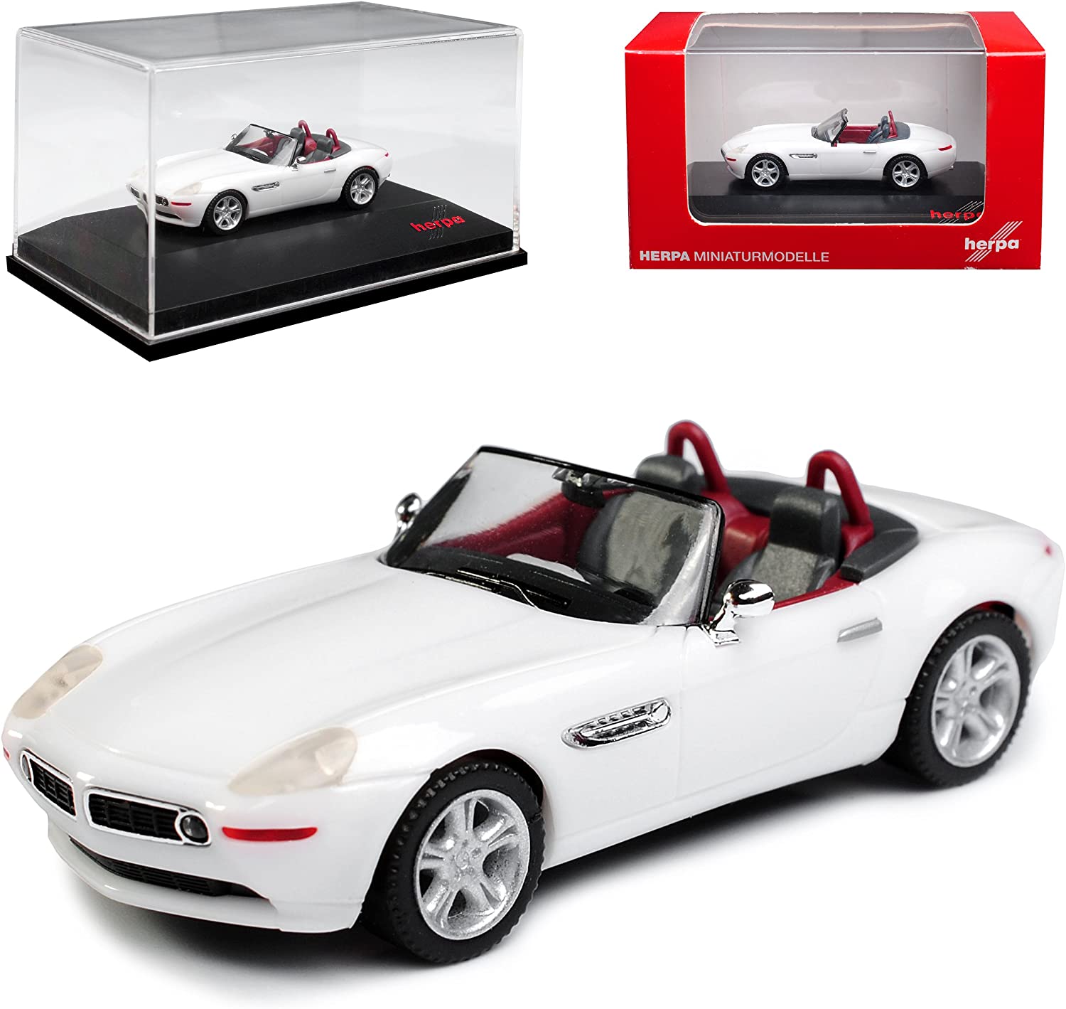 Herpa B-M-W Z8 Cabrio White 2000-2003 H0 1/87 Model Car With Or Without Ind
