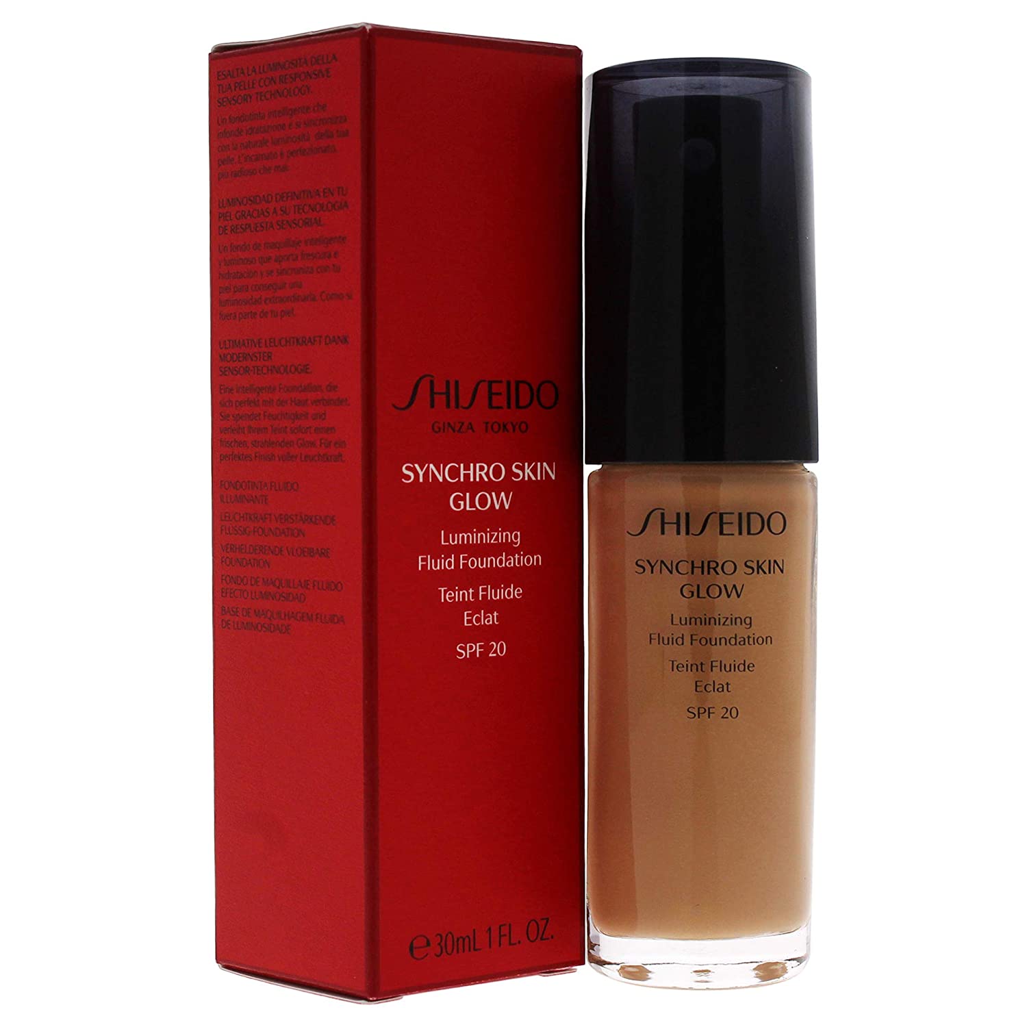 Shiseido Luminizing Synchro Skin Glow Fluid Foundation GOLDEN5, ‎golden