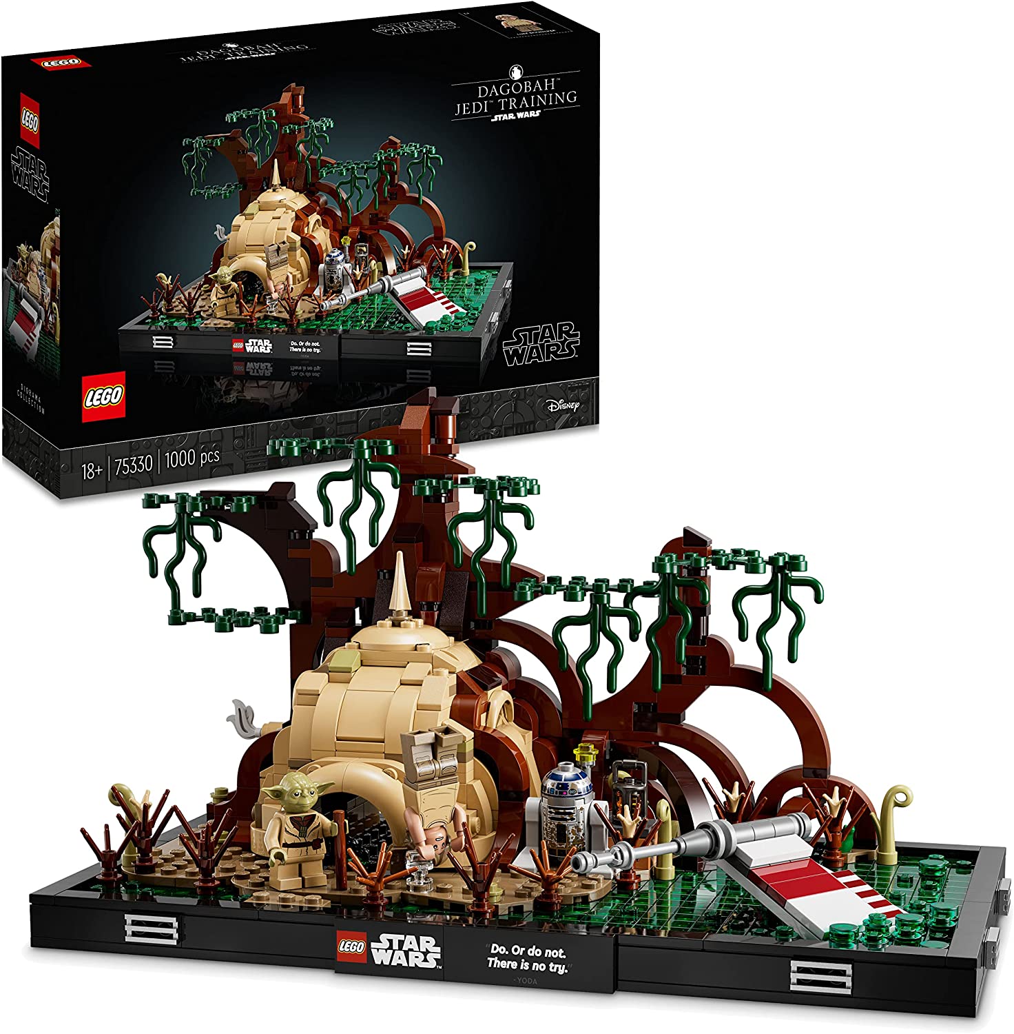 LEGO 75330 Star Wars Jedi Training auf Dagobah – Diorama Set, baubares Modell für Erwachsene mit Luke Skywalker, Yoda und R2-D2, Fanartikel, Vatertagsgeschenk