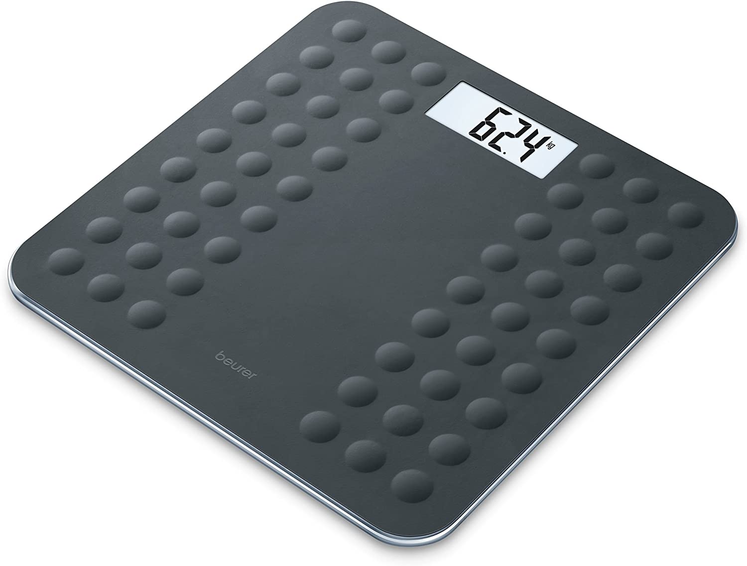 Beurer 756.08 GS 300 Black Glass Scales - Timeless Design with Non-Slip Silicone Surface