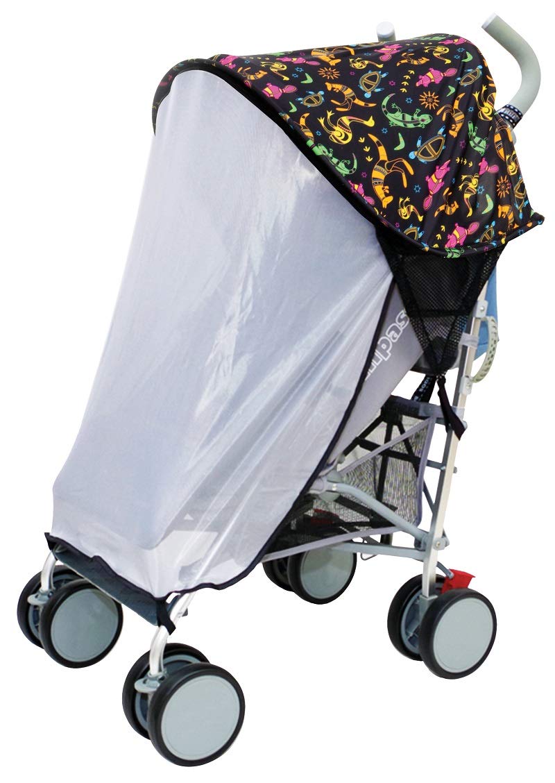 Dreambaby F284 Extenda-Shade® Pushchair Sun Shade Sun Canopy Universal Extra Large with Side Protection Black