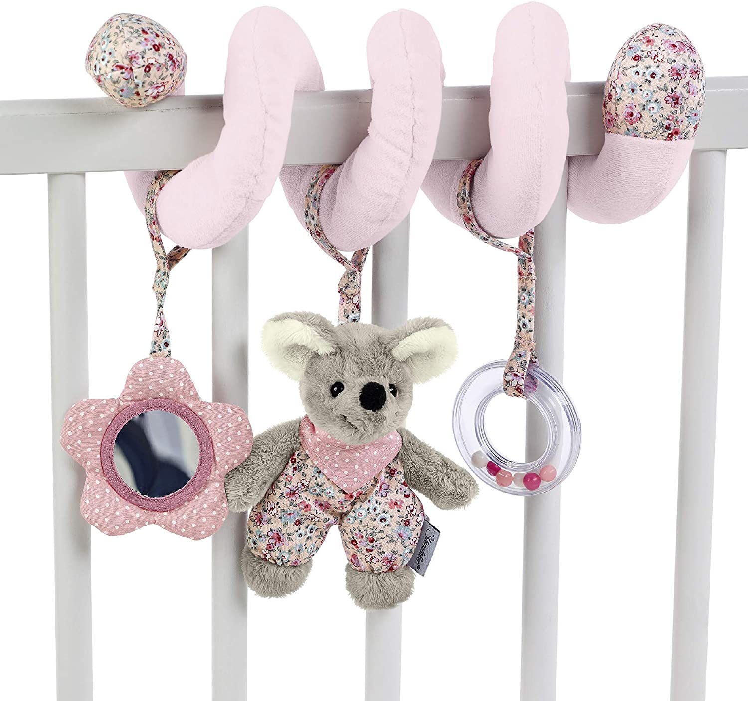 Sterntaler 6612001 Mabel Mouse with Rattle for Babies from Birth Pink / Multi-Coloured