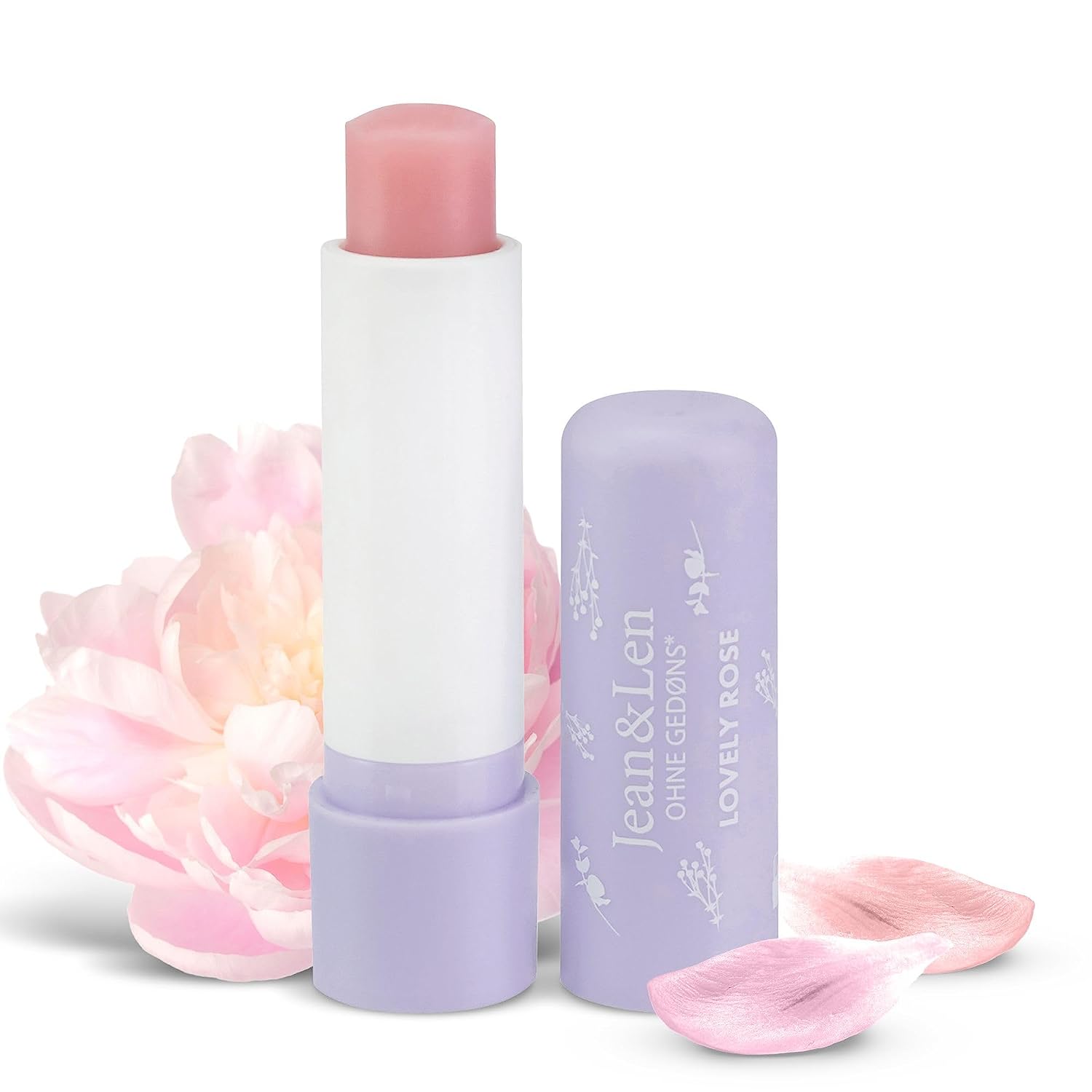 Jean & Len Intensive Nourishing Lip Balm, for Smoothly Soft Lips, Protects Lips from Drying Out, with Rose Petal Wax & Organic Argan Oil, Lip Balm, Lip Balm, No Mineral Oil, Vegan, 4.7 g