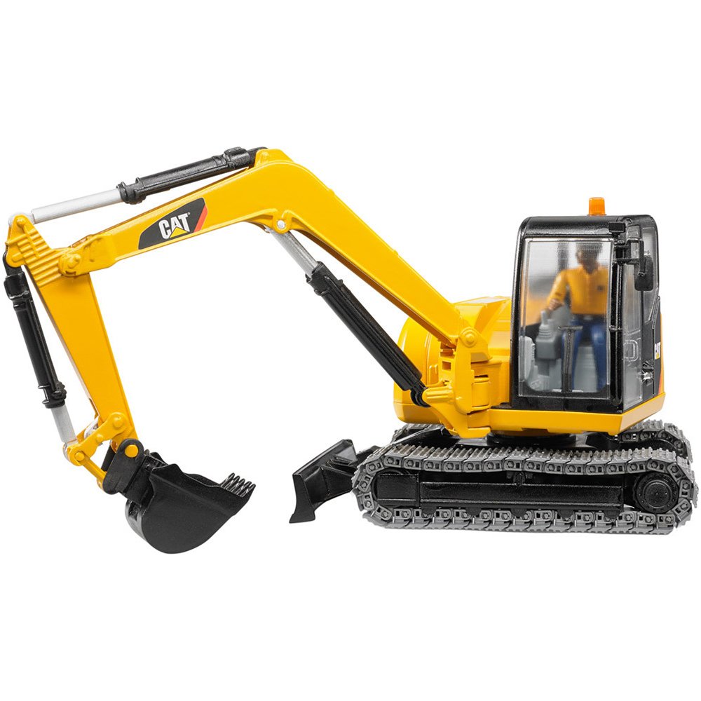 Bruder Yellow Construction Builders Brother Cat Mini Excavator With