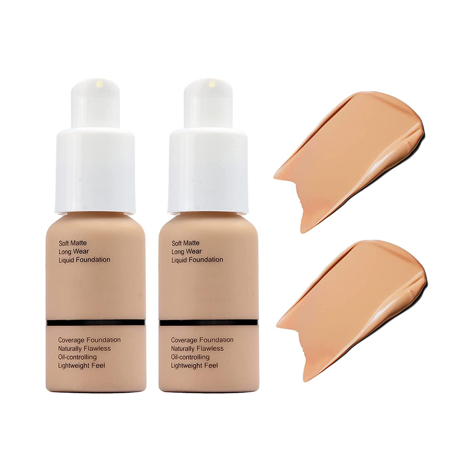 Anglicolor Phoera Foundation, Full Coverage Foundation, Concealer Foundation Full Coverage Flawless Cream Smooth, Long-Lasting 30 ml 24HR Matte Oil Control Concealer (2 Pieces 104), 104