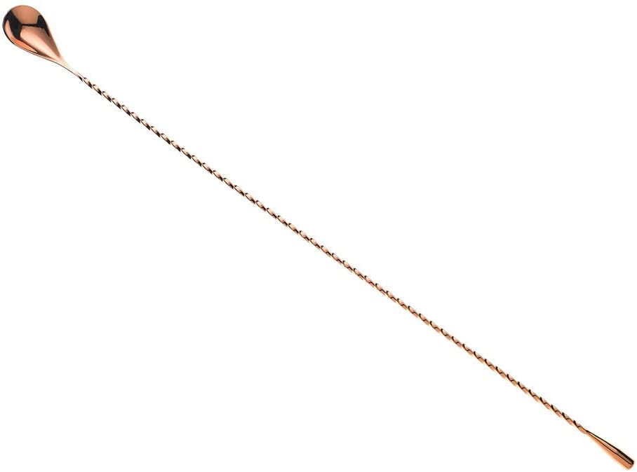 Barfly Teardrop Bar Spoon, End 19 5/8\" (50 cm), Copper