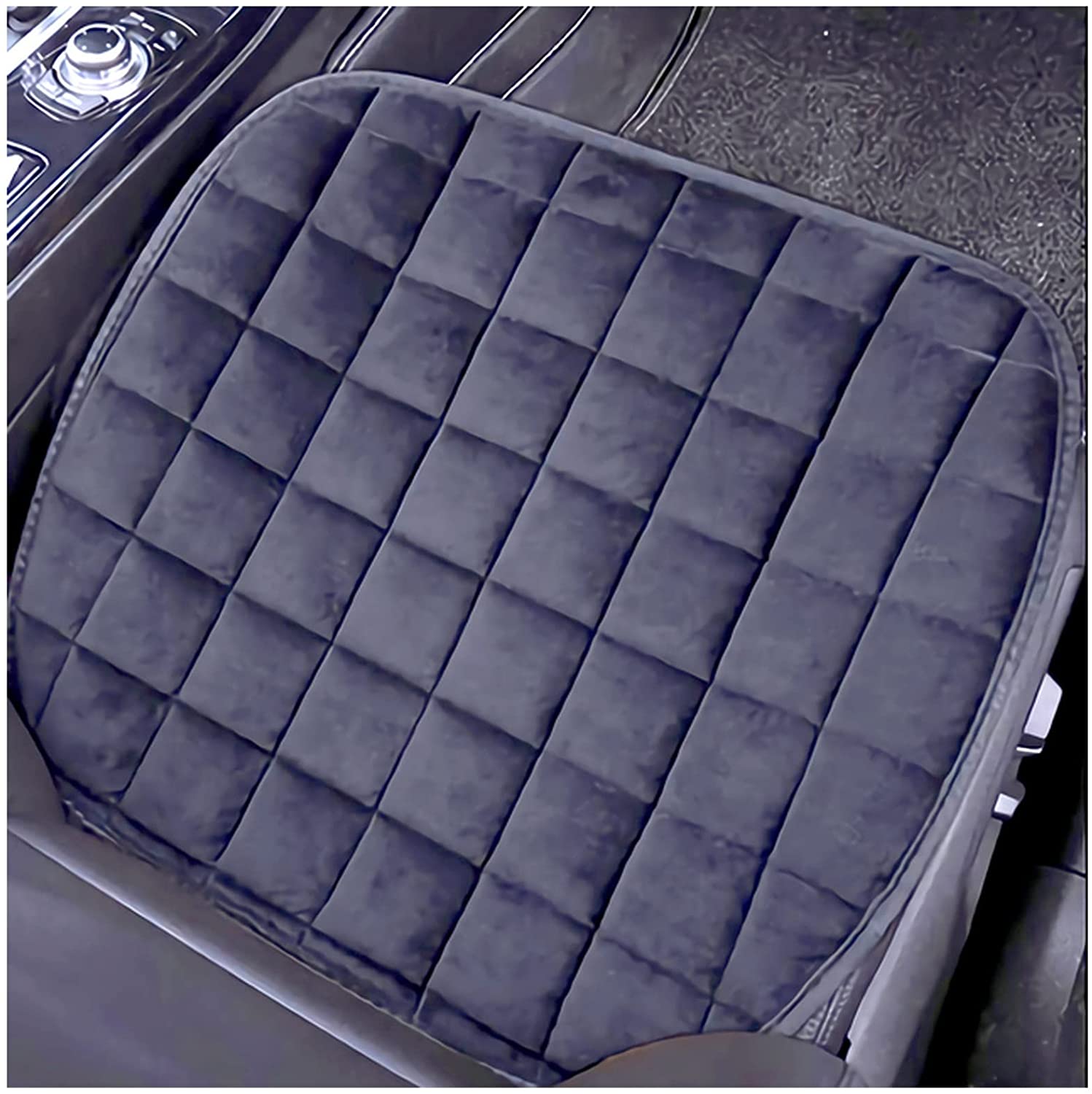 bamutech Seat Cushion Car Seat Cover Fit Truck SUV Van Front Rear Flake Cloth Cushion Non-Slip Winter Car Protector Mat Pad Keep Warm Universal Seat Cushion Chair (Size : Black Front 1)