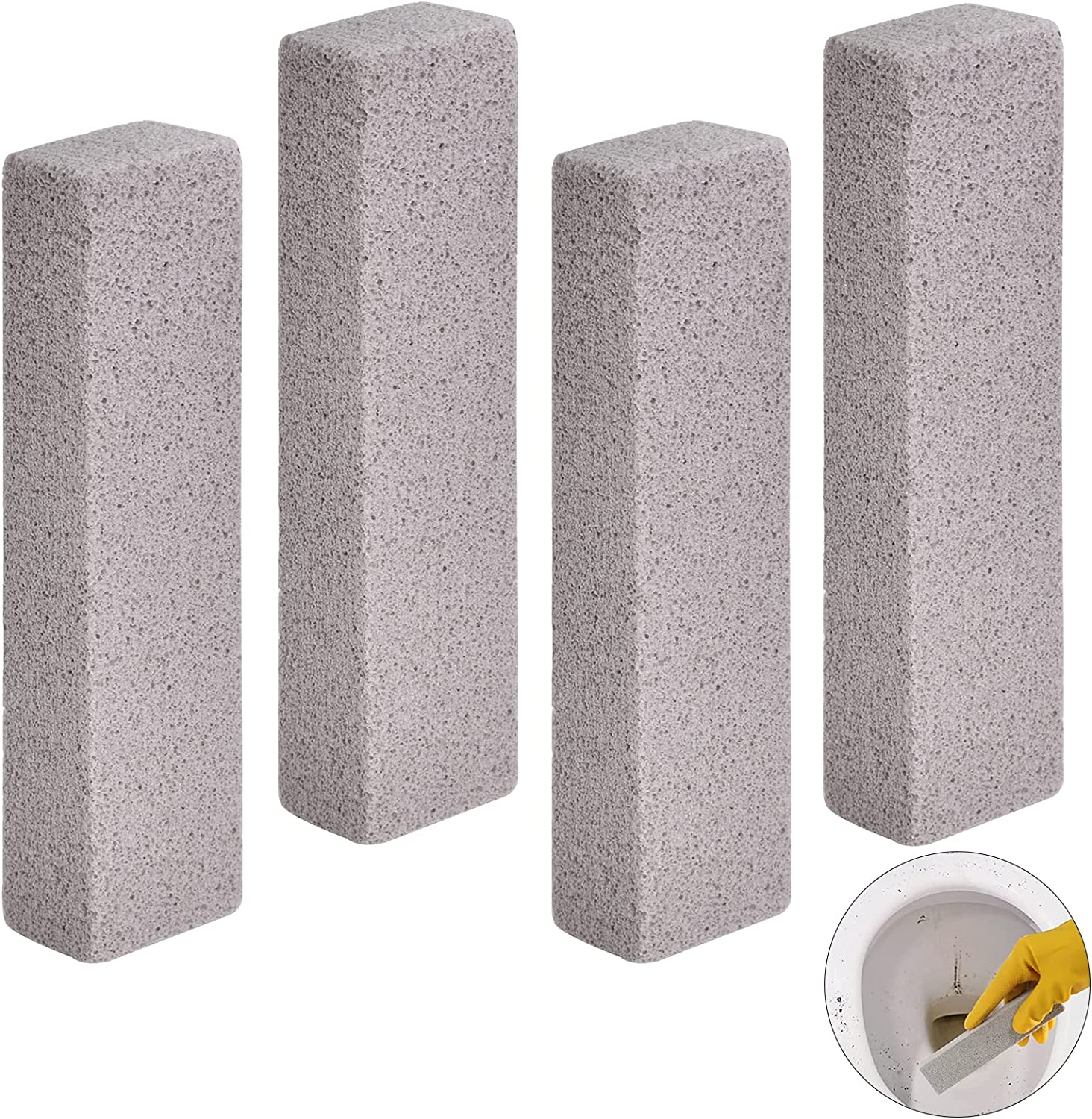 Blocks Pumice Stone for Toilet, Pack of 4 Pumice Stone Cleaning Brushes, Cleaning Block, Toilet Cleaning Blocks, Strong for Kitchen, Oven, Tile Cleaner, Grill, Kitchen, Shower, Bathroom, Sink
