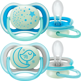 Philips Avent Pacifier ultra air night silicone, blue, 6-18 months, 2 pcs