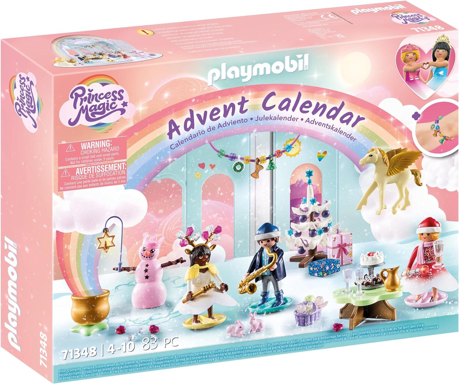 PLAYMOBIL Advent Calendar 71348 Christmas Under the Rainbow, Christmas with the Rainbow Princesses, Advent Season Full of Surprises, Toy for Children from 4 Years