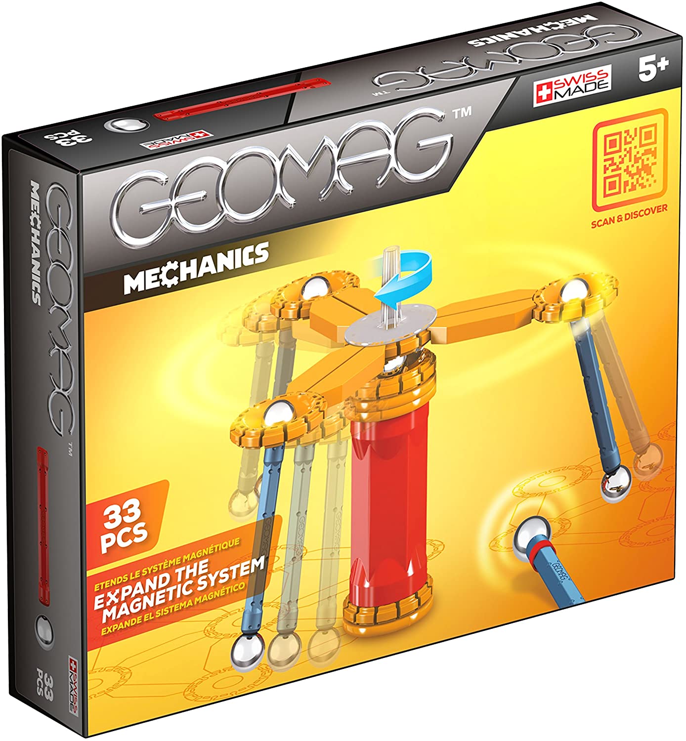 Geomag" Mechanics " Magnetic Construction Set (33-Piece, Multi-Color)