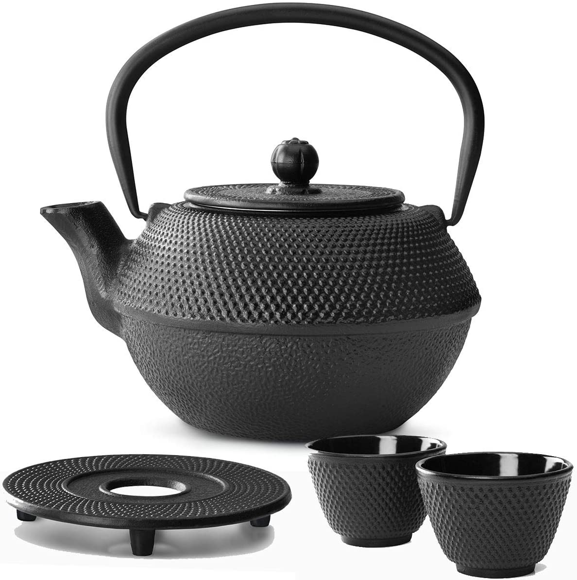 Cast Iron Tea Pot Set 1.2 Litres with Tray and 2 Tea Cup Bredemeijer