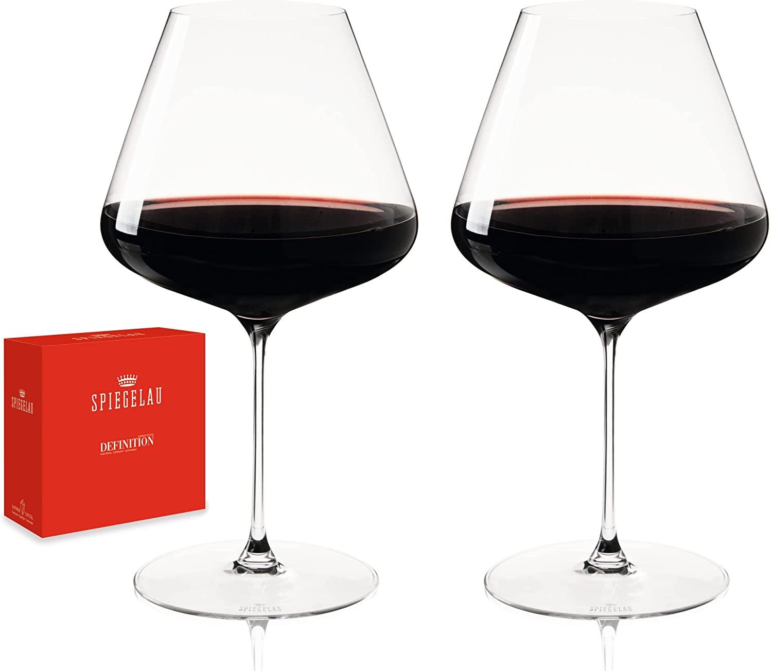 Spiegelau & Nachtmann, Set of 2 burgundy glasses, crystal glass, 960 ml, definition, 1350160
