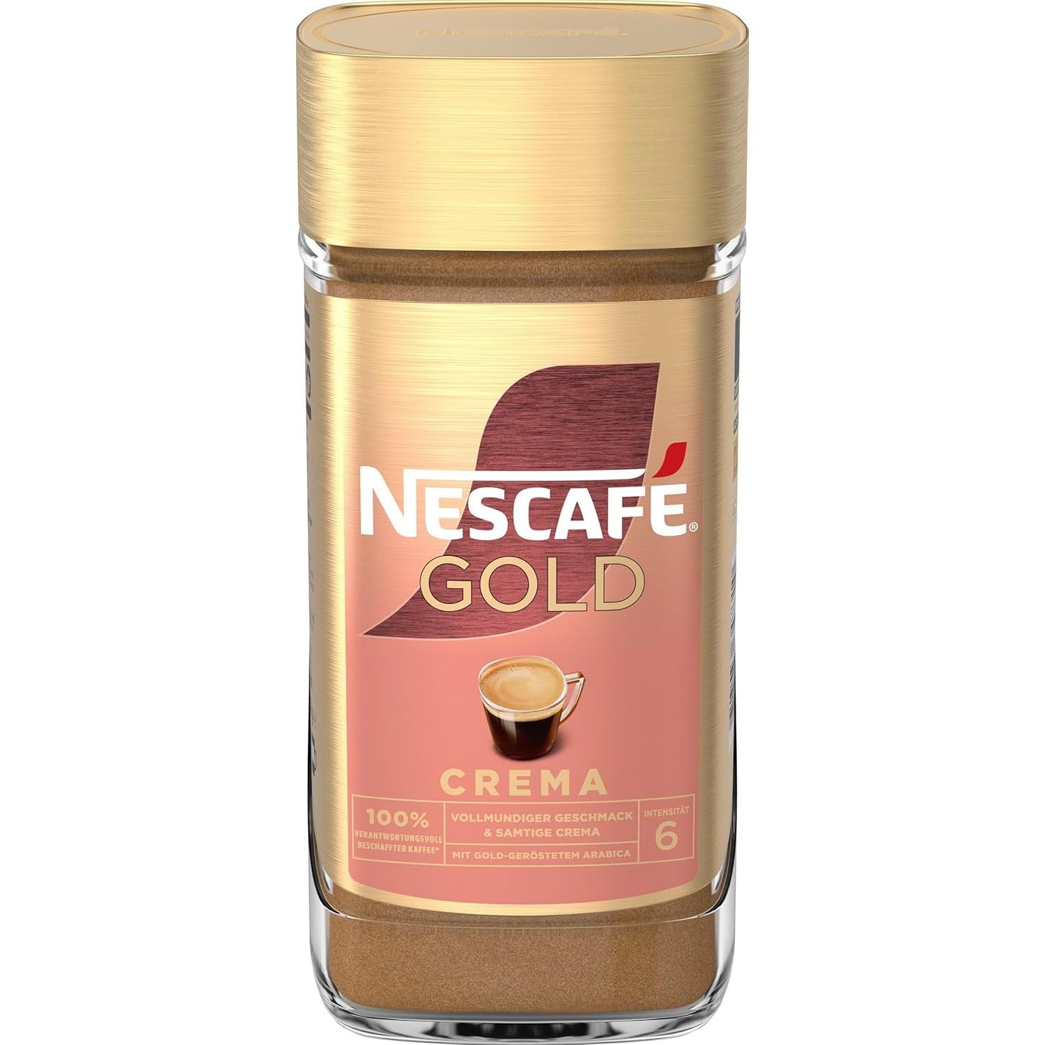 NESCAFÉ Gold Crema, Soluble Bean Coffee, Instant Coffee from Exquisite Coffee Beans with Velvety Crema, Caffeinated, 200 g