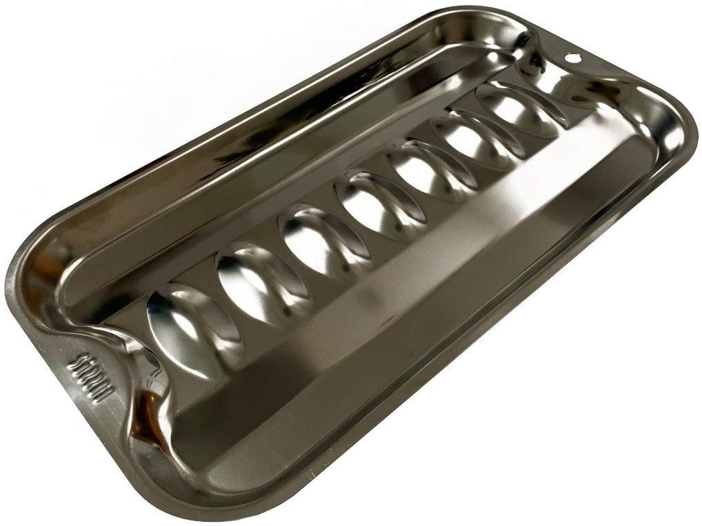 SIZZLL Grill and Oven Pan for Sausages, Stainless Steel, Silver