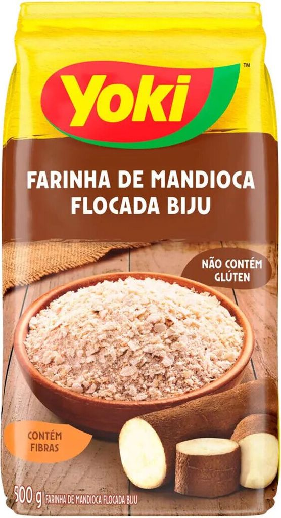 YOKI Cassava Flour Flakes - Biju Flour - Farinha de Mandioca Flocada Biju500g