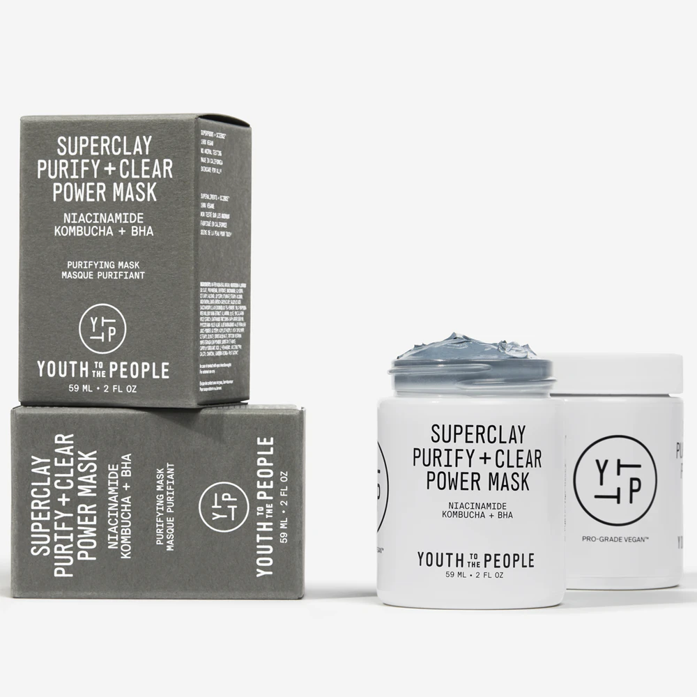 Youth To The People Superclay Purify + Clear Power Mask cleansing facial mask