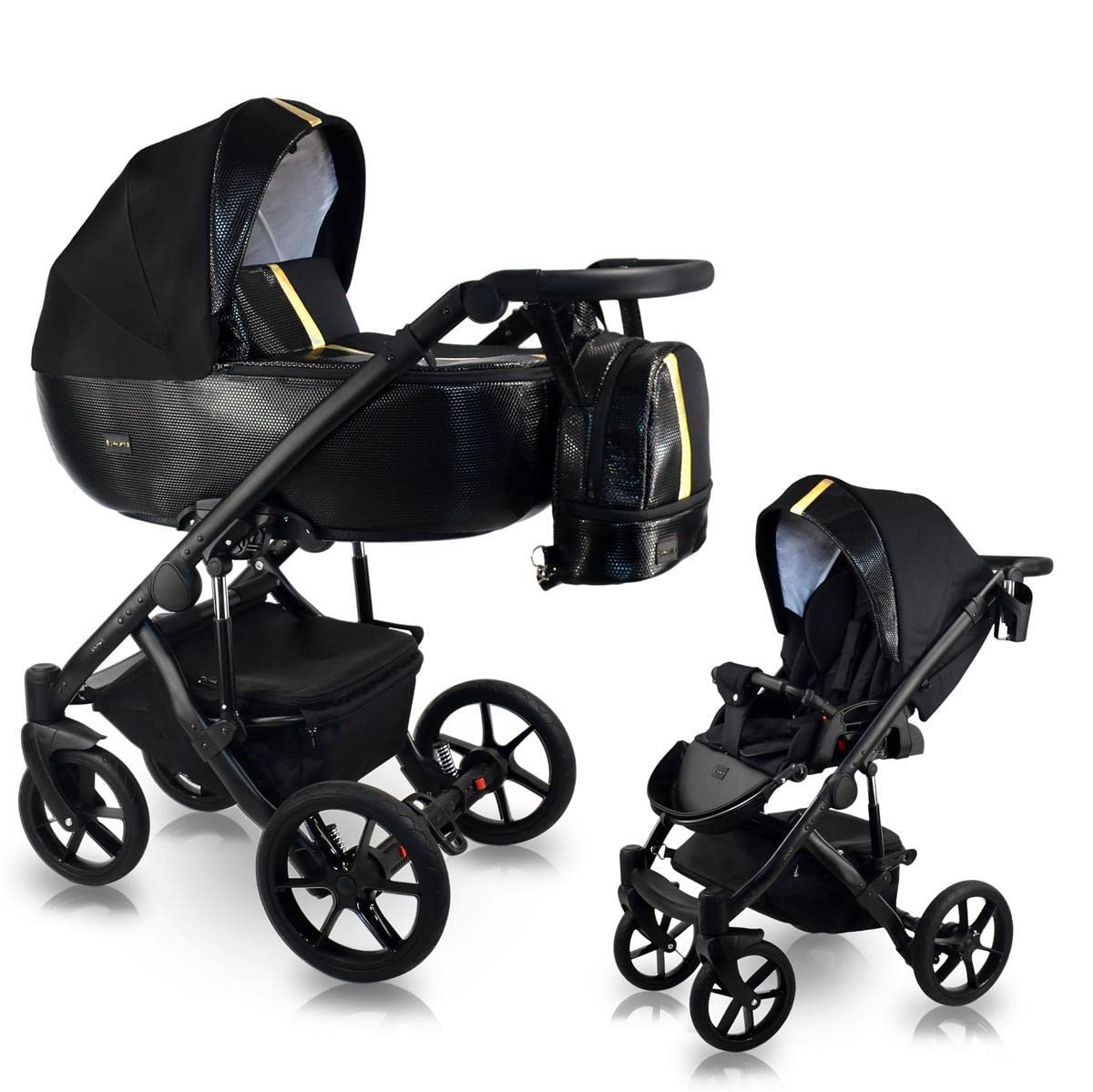 SaintBaby Air Pro Pushchair Car Seat and Isofix Selection 8 Colours by Golden Stripe AI20 2-in-1 without Baby Car Seat