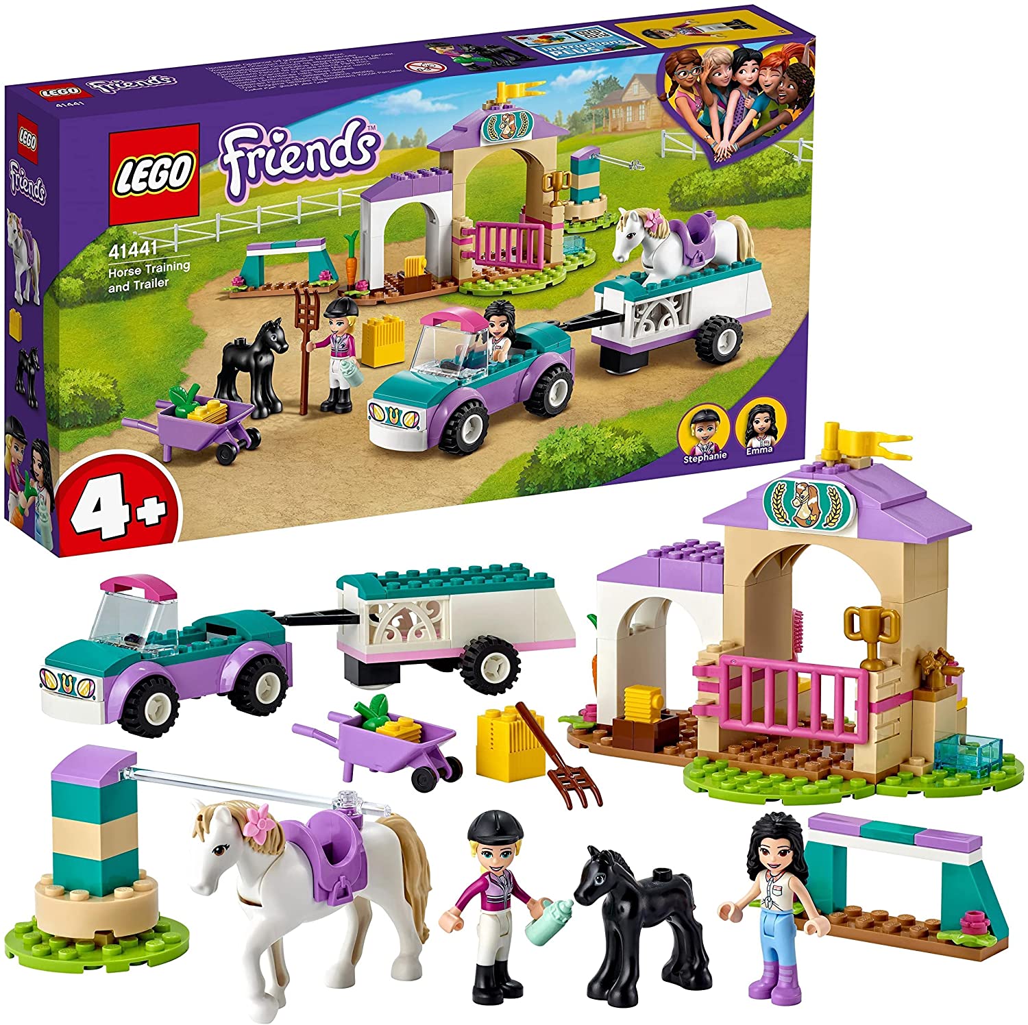 LEGO Friends 41441 Training Paddock and Horse Trailer, Toy from 4 Years for