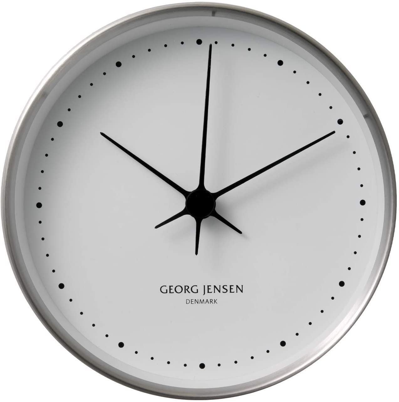 Georg Jensen Henning Koppel Stainless Steel Wall Clock with White Dial
