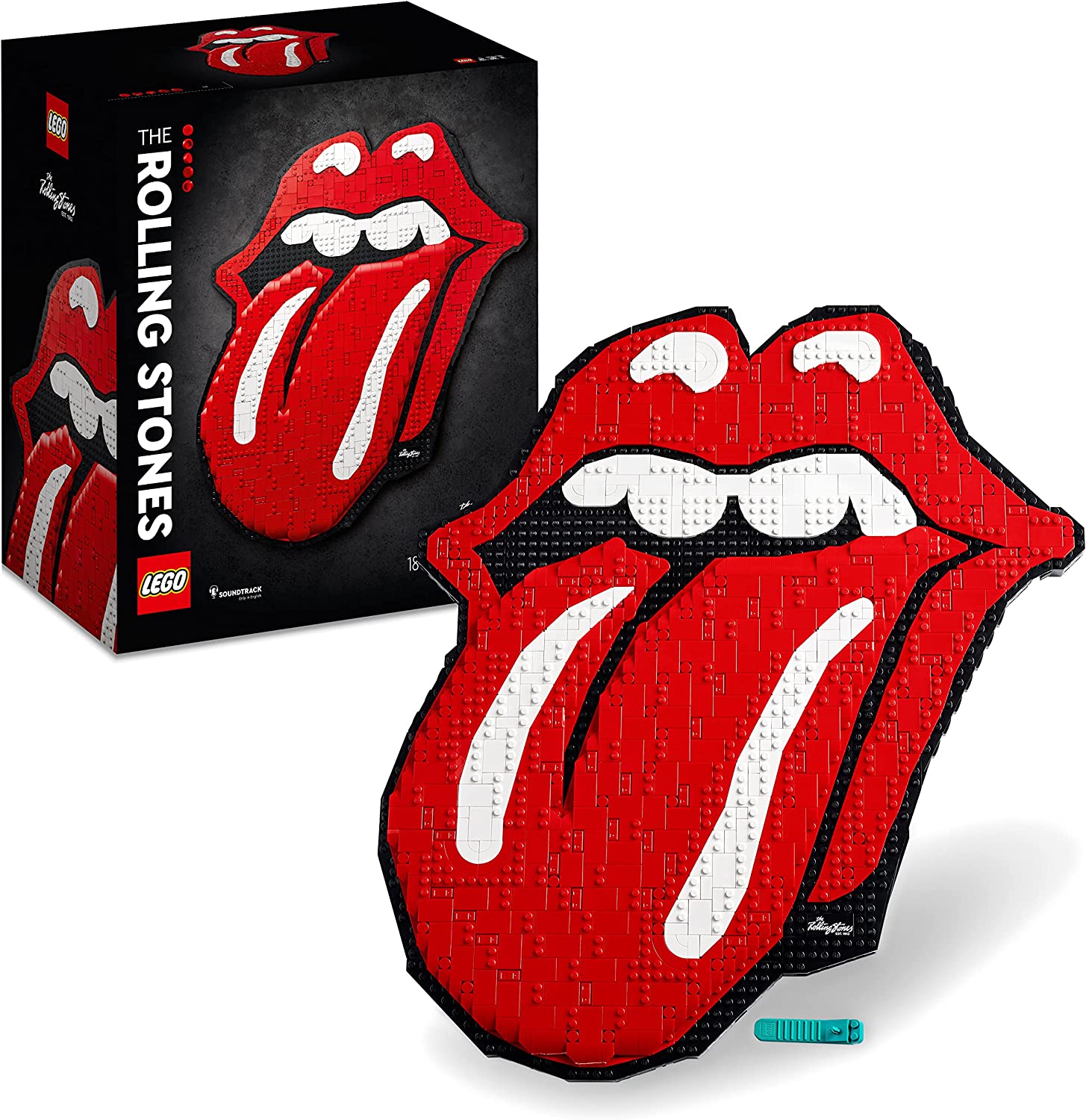 LEGO 31206 Art The Rolling Stones Logo Craft Set for Adults, DIY Wall Decoration and Wall Art for Home and Office, Music Gift with Soundtrack