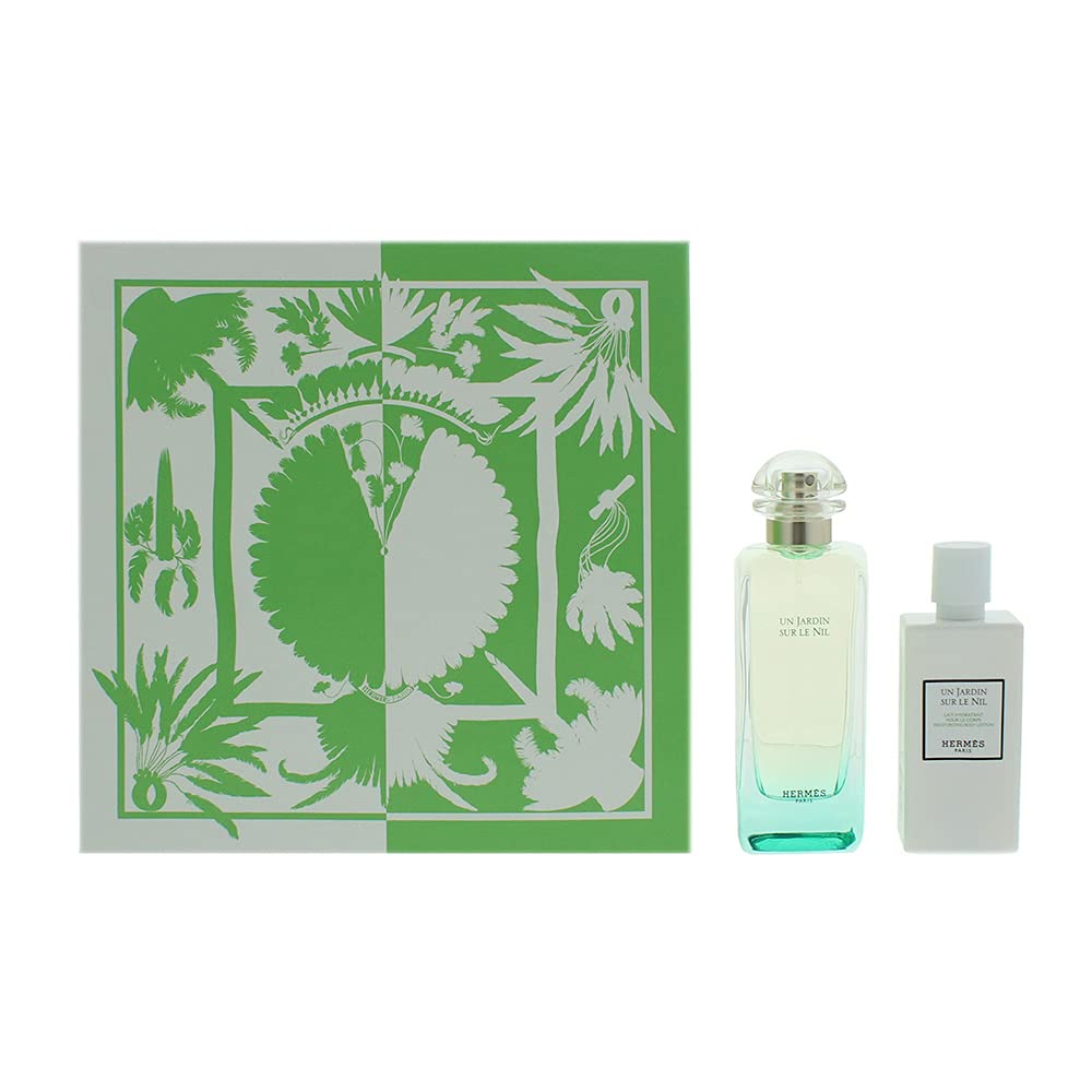 Hermas Hermès Un Jardin Sur Le Nil Gift Set Eau de Toilette 100ml Body Lotion 80ml 2 Piece