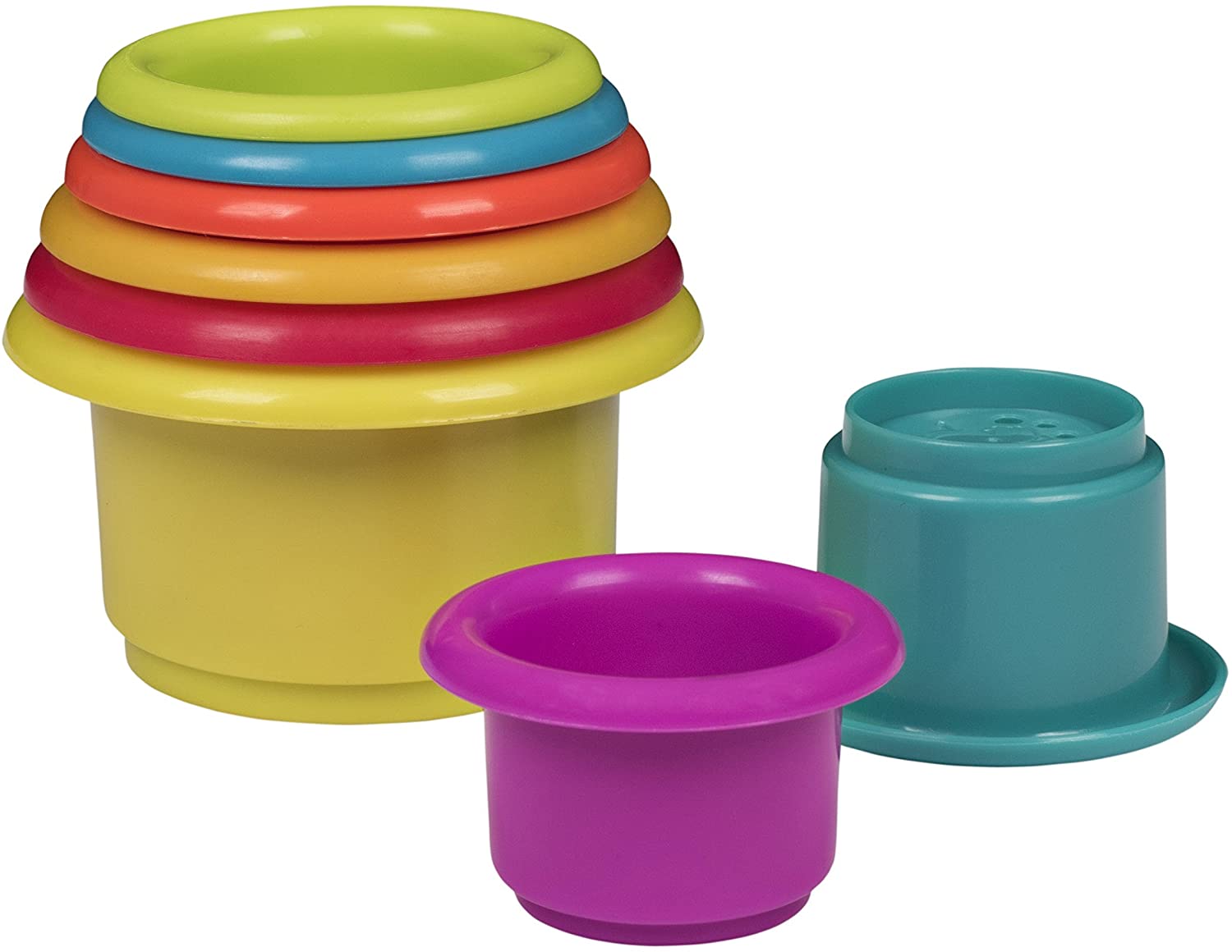 Playkidz 3028 Rainbow Stacking And Nesting Cups Baby Construction Kit With