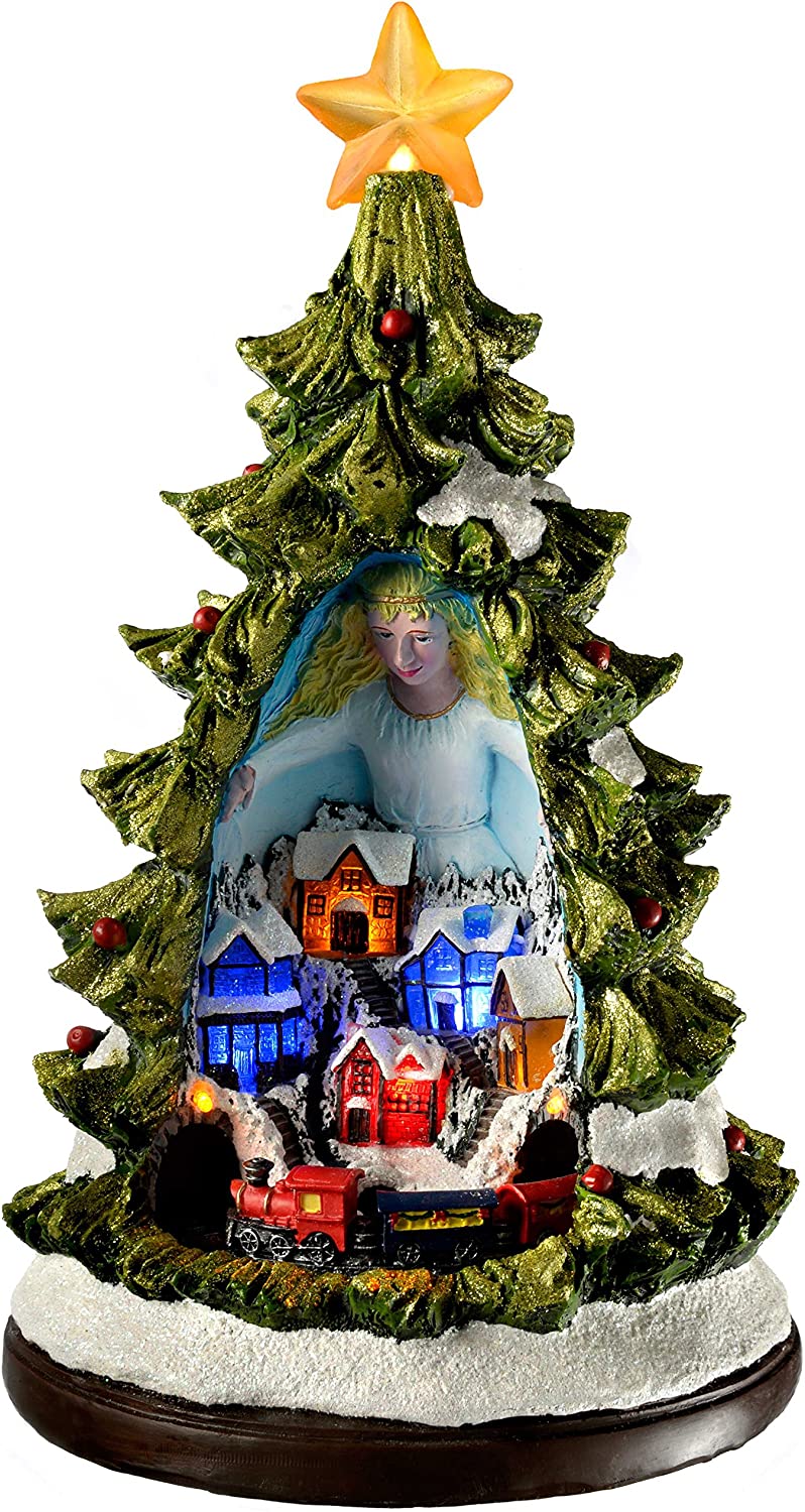 WeRChristmas 32 cm LED Christmas Tree Scene with Rotating Train