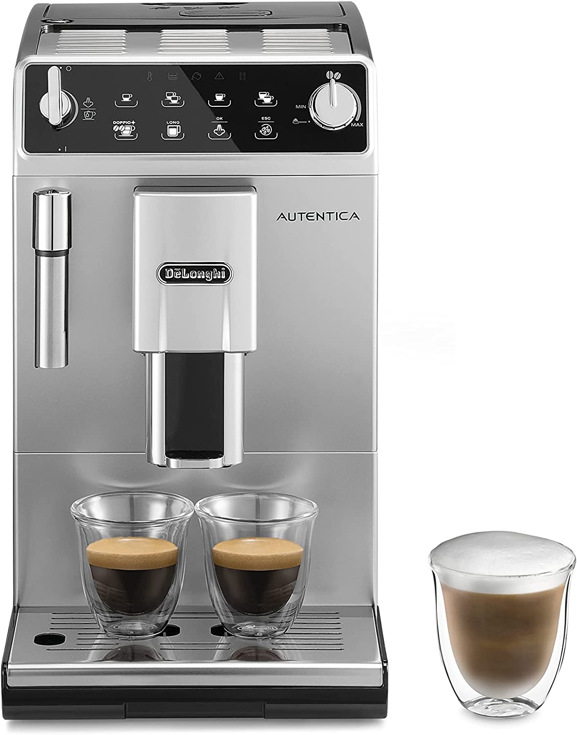 DeLonghi De’Longhi ETAM 29.510.B Autentica Fully Automatic Coffee Machine (Steam Nozzle), Silver/black