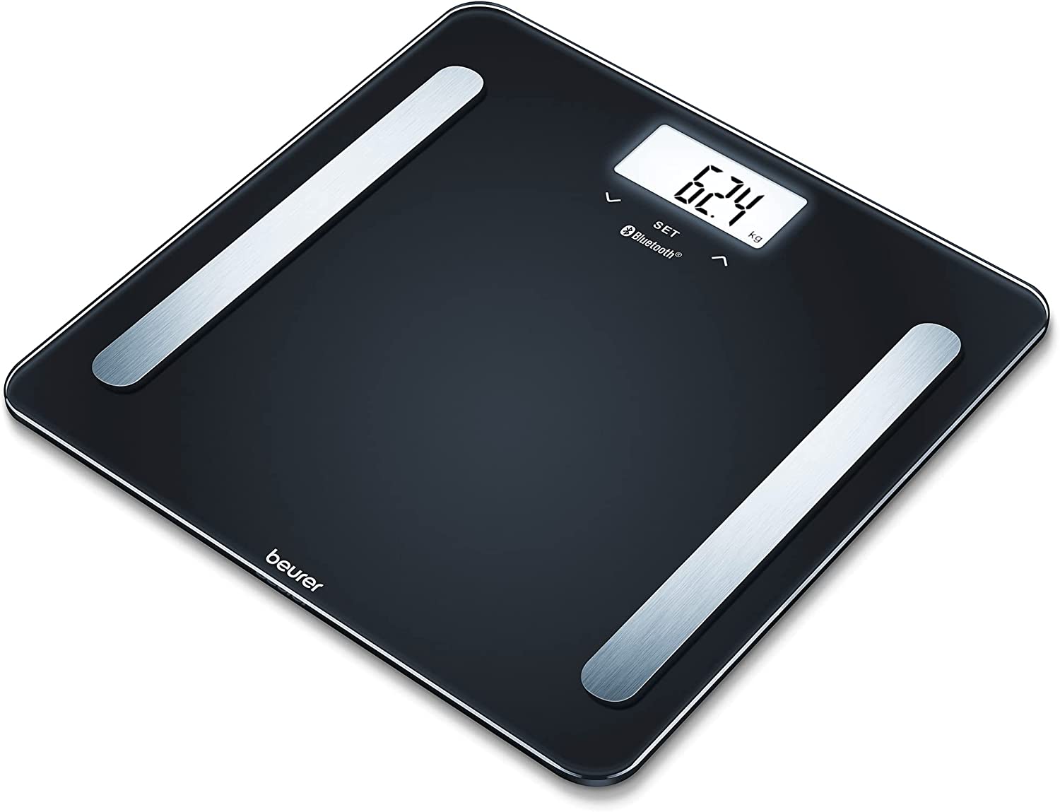 Beurer BF 600 Diagnostic Scales Black for Measuring Body Fat, Body Water, Muscle Content and Bone Mass with App Connection