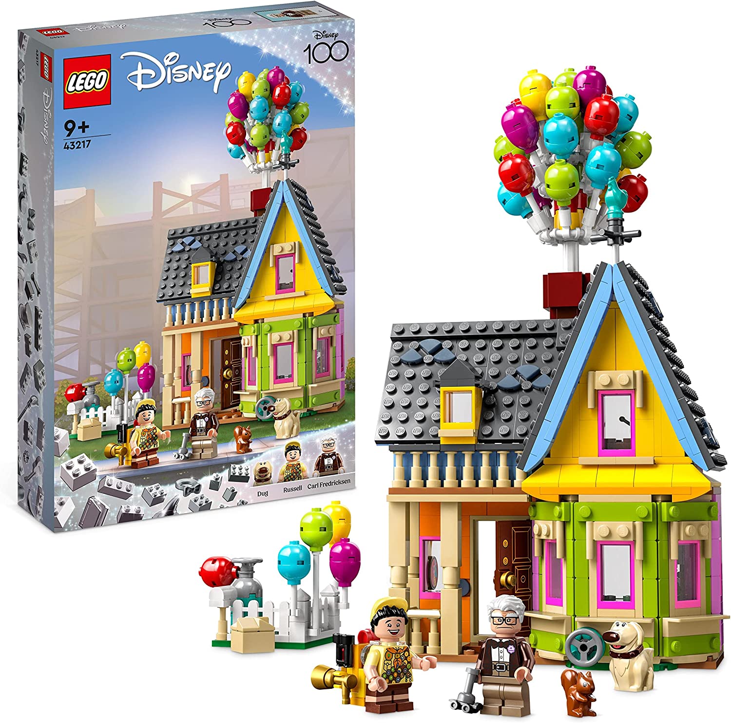 LEGO Disney and Pixar Carl\'s Top House, Buildable Toy with Balloons, Carl, Russell and Dug Figures, 100th Anniversary Set, Iconic Gift Idea 43217