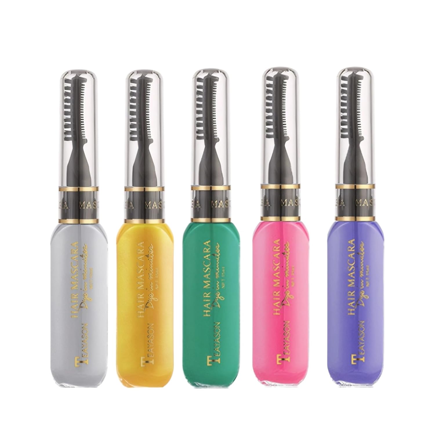 5 Colors Temporary Hair Color Instant Hair Color Dye, Colored Hair Wax Hair Chalk for Children Hair Color Washable Hair Mascara Suitable Birthday Cosplay DIY Halloween for Girls and Women