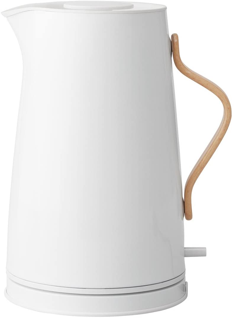 Stelton Emma Kettle - Electric Cooker, Kettle - Scandinavian Design - Filter, Dry Boil Safety Switch with Shut-Off, Beech Wood Handle - 1.2 Litres, Grey