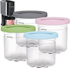 Creami Tubs for Ninja Creami Pack of 4 Creami Pint Containers Reusable Ice Cream Pints ​​and Lids for Ninja Ice Cream Maker NC299AMZ & NC300S for Ninja Ice Cream Machine Accessories