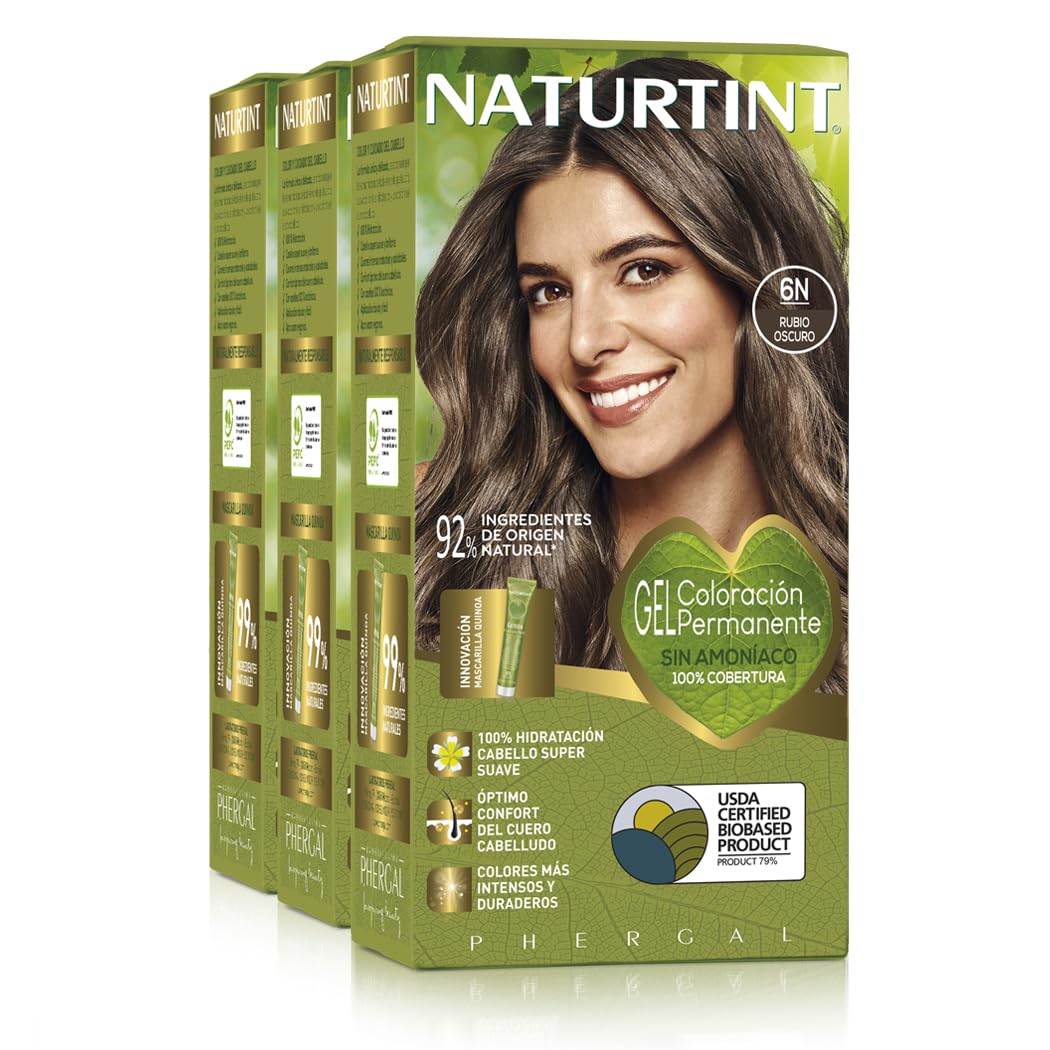 Naturtint Hair color without ammonia, with a high percentage of natural ingredients, 170 ml (x3)