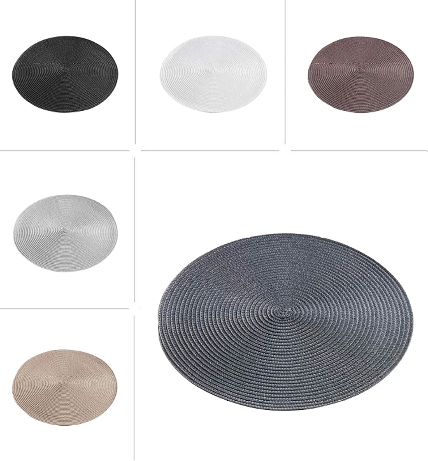 one-home Place mats, 35 cm Diameter, Round Coaster Place Mats, Set of 2 to 