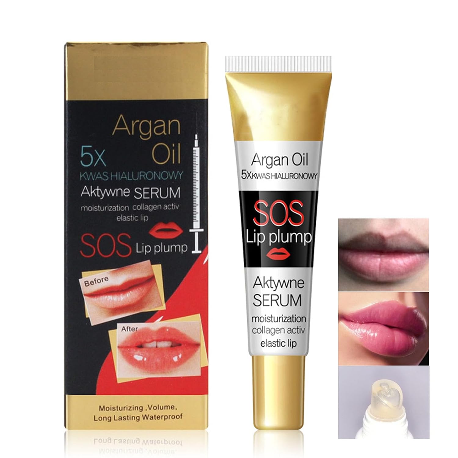 Lip Plumper Serum, Lip Plumper Essence, Lip Maximiser Hyaluronic Lip Plumper, Transparent Lip Gloss for Fuller Looking Lips, Moisturizing, Lip Care, Lip Repairing